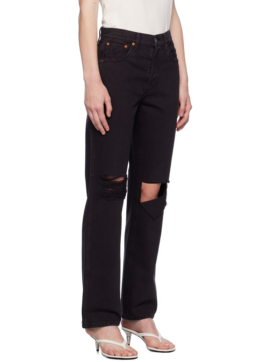 Black High-Rise Loose Jeans - 2