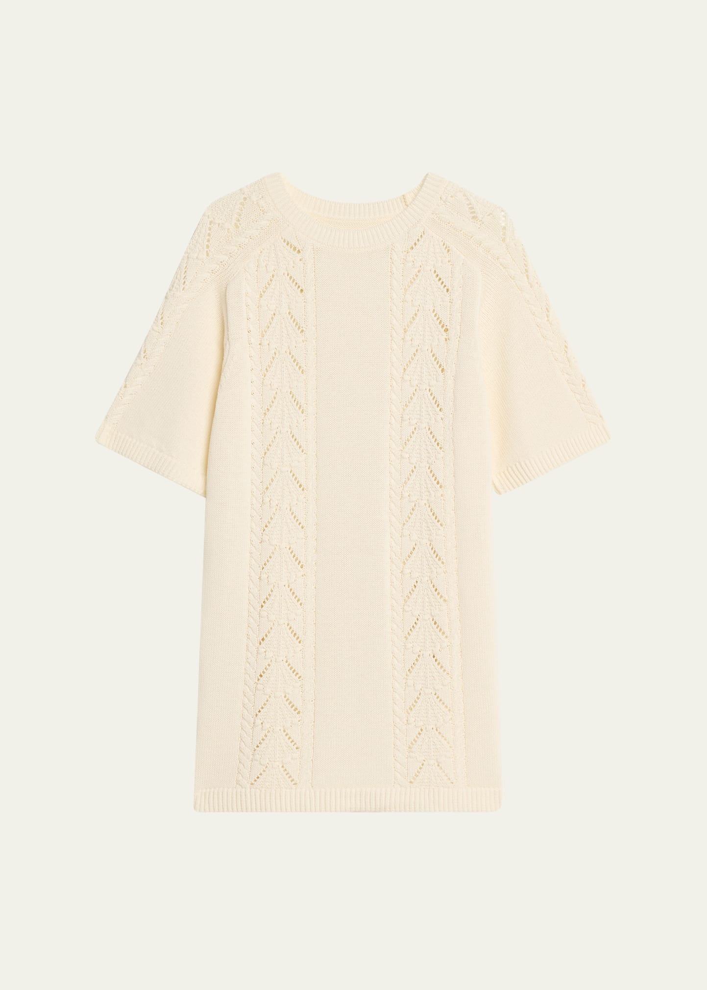 Arman Cable & Pointelle-Knit Mini Sweater Dress - 1
