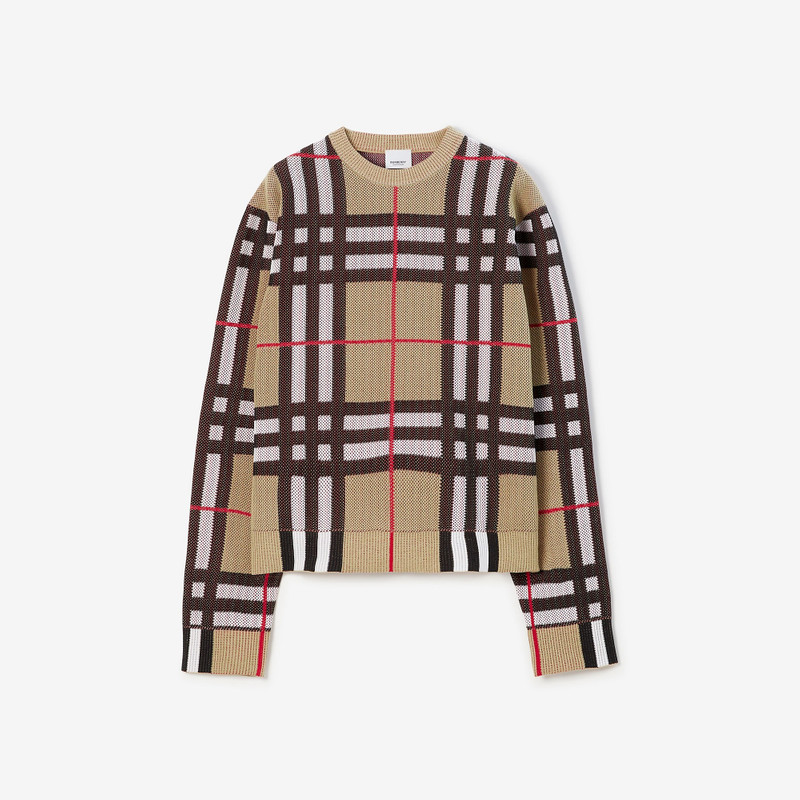 Check Technical Cotton Sweater 1