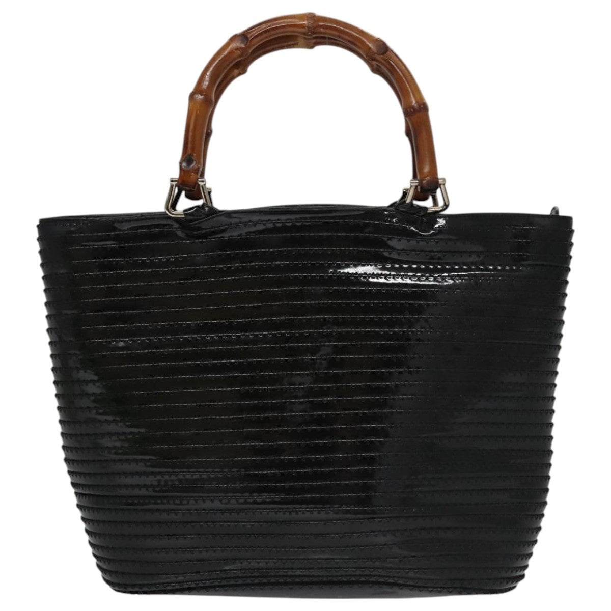GUCCI Bamboo Hand Bag Enamel Black 002 1817 002 1817 - 2