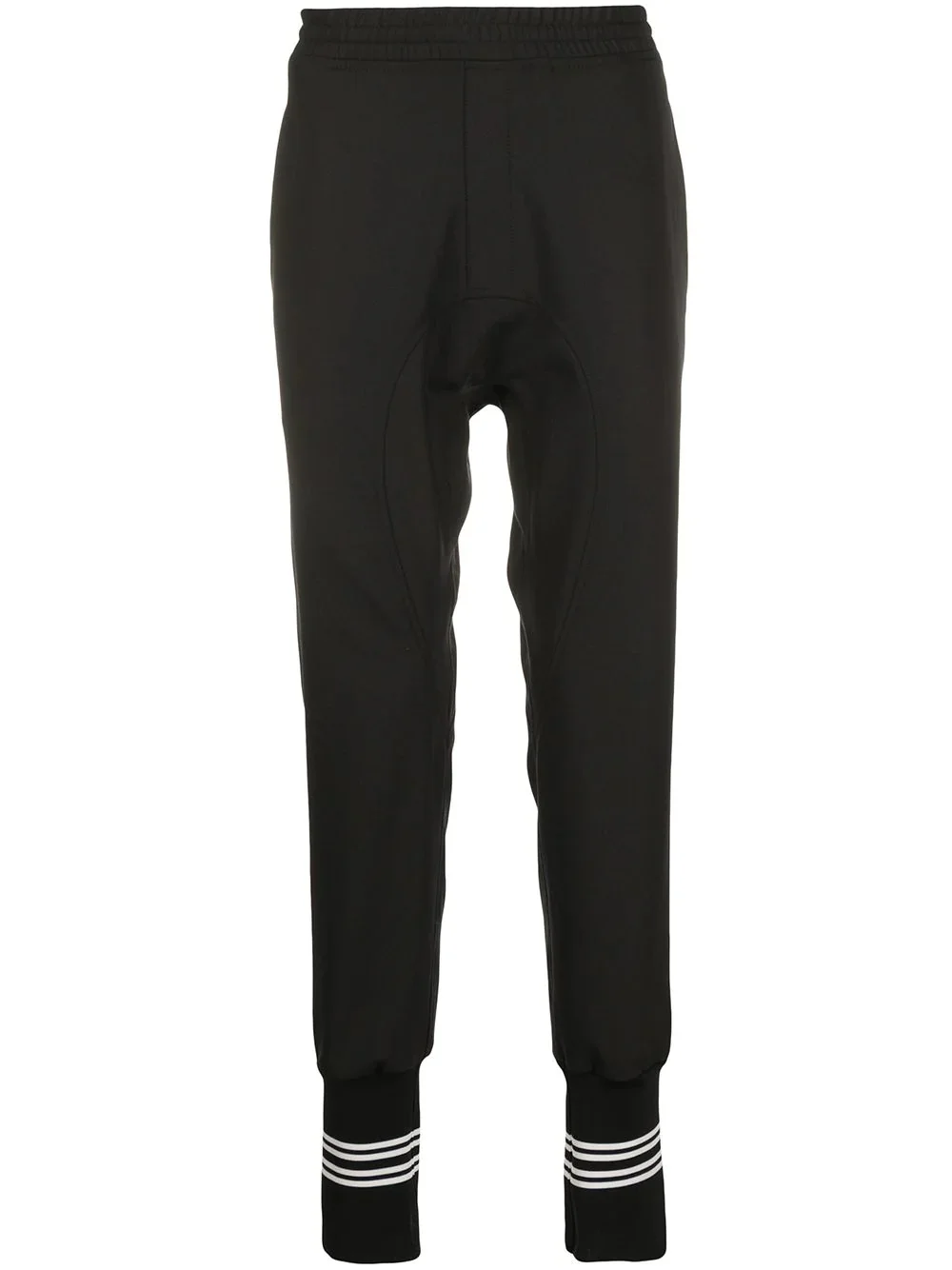 double stripe ribbed track trousers - 1