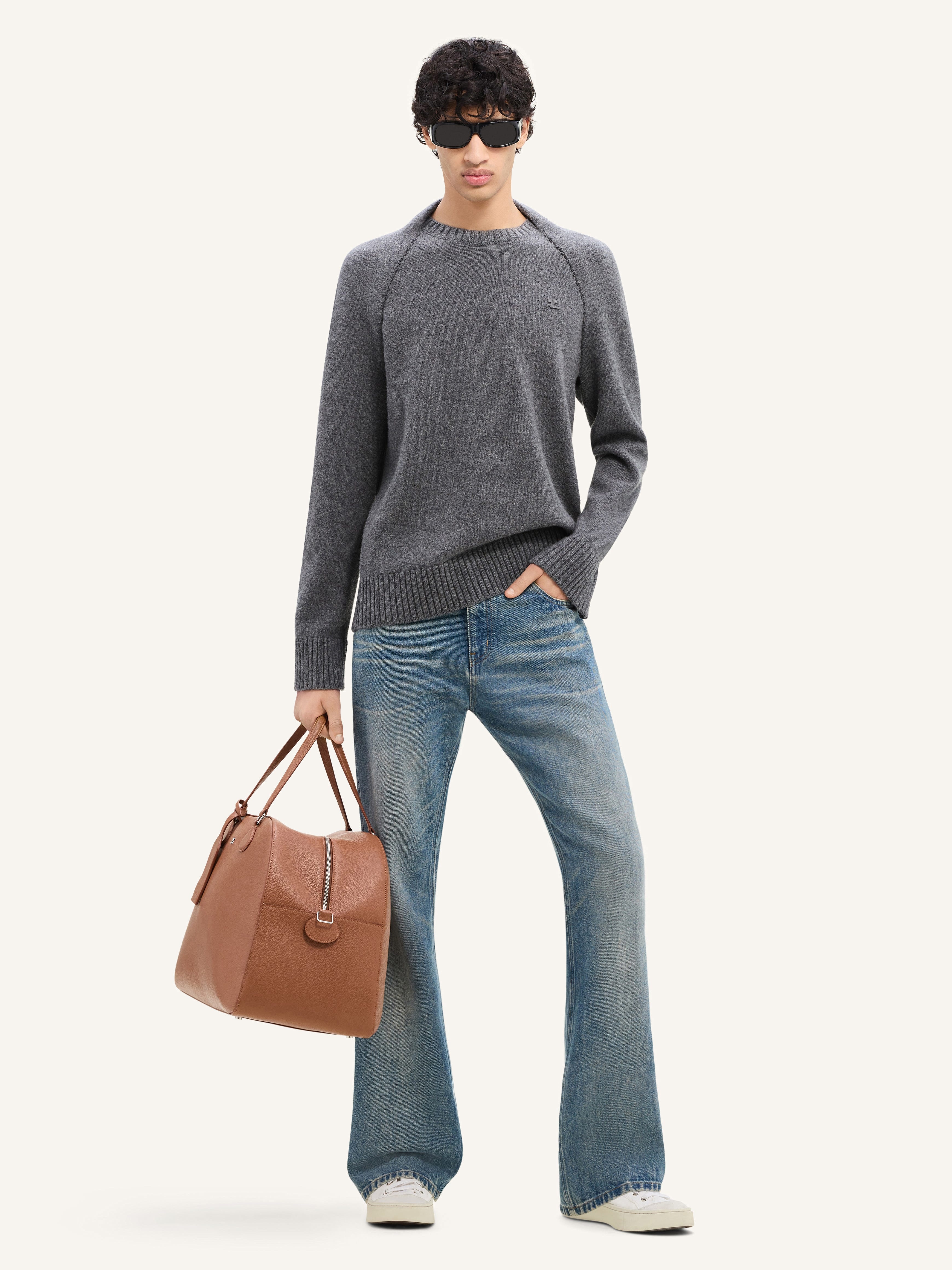 WOOL SWEATER WITH DRAP BEHIND THE BACK - 2