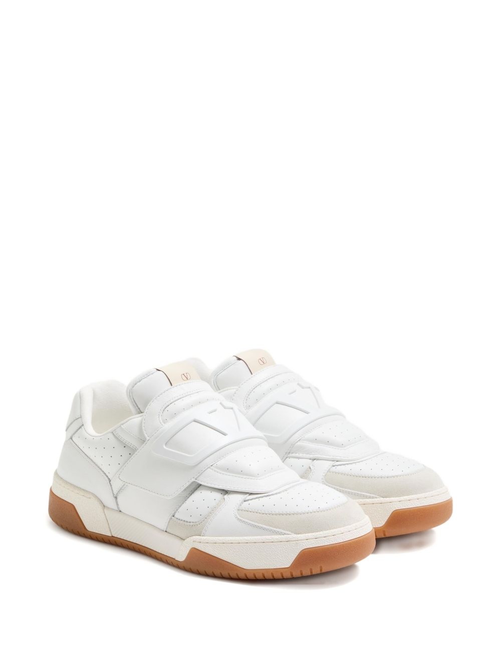 perforated strap sneakers - 7