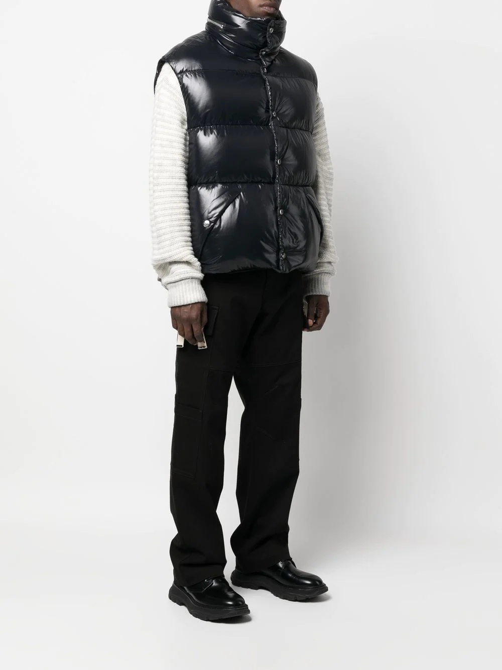 logo-drawstring down gilet - 3