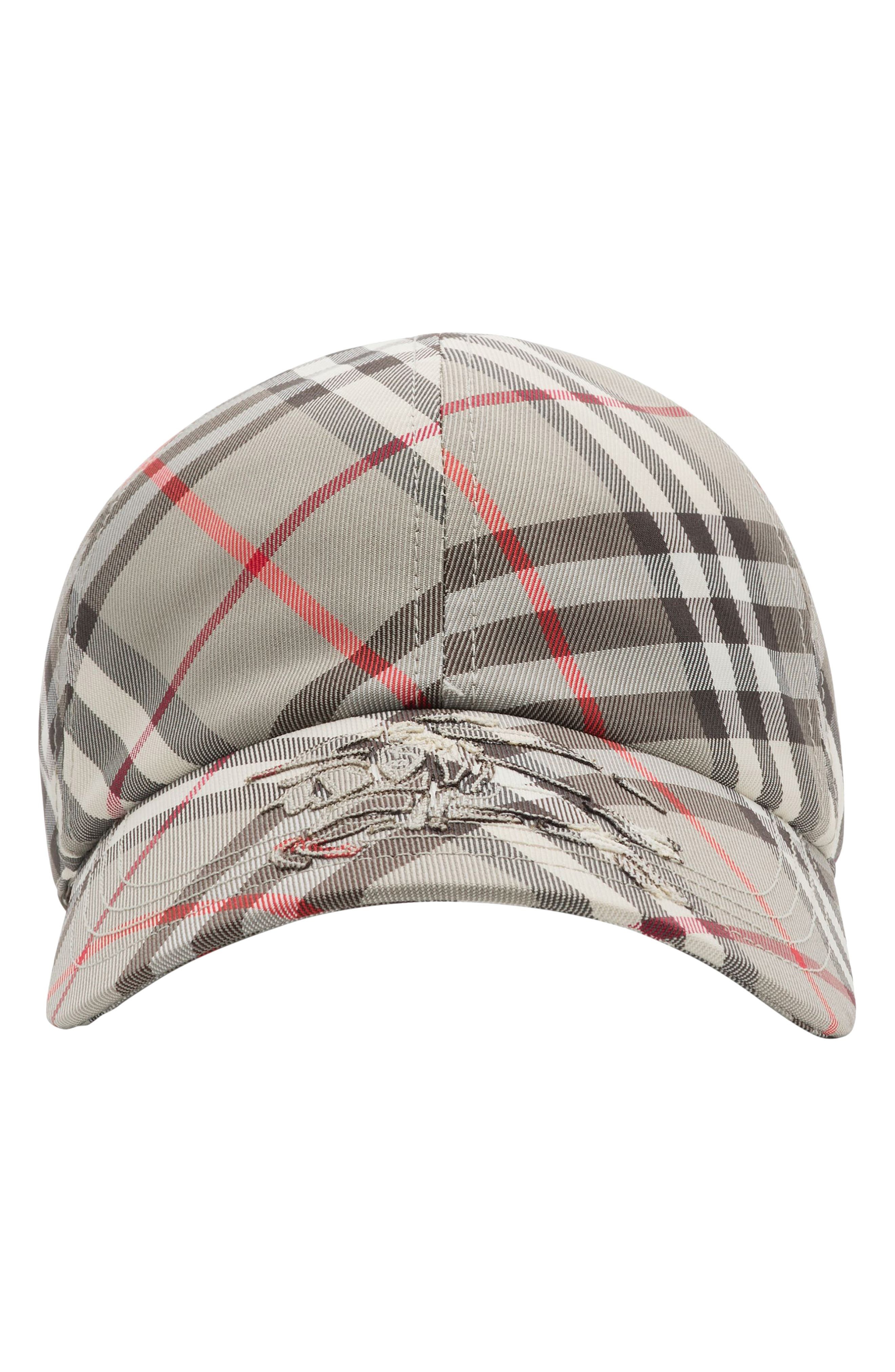 burberry EKD Embroidered Bias Check Adjustable Baseball Cap in Mauve Grey Ip Check at Nordstrom - 1