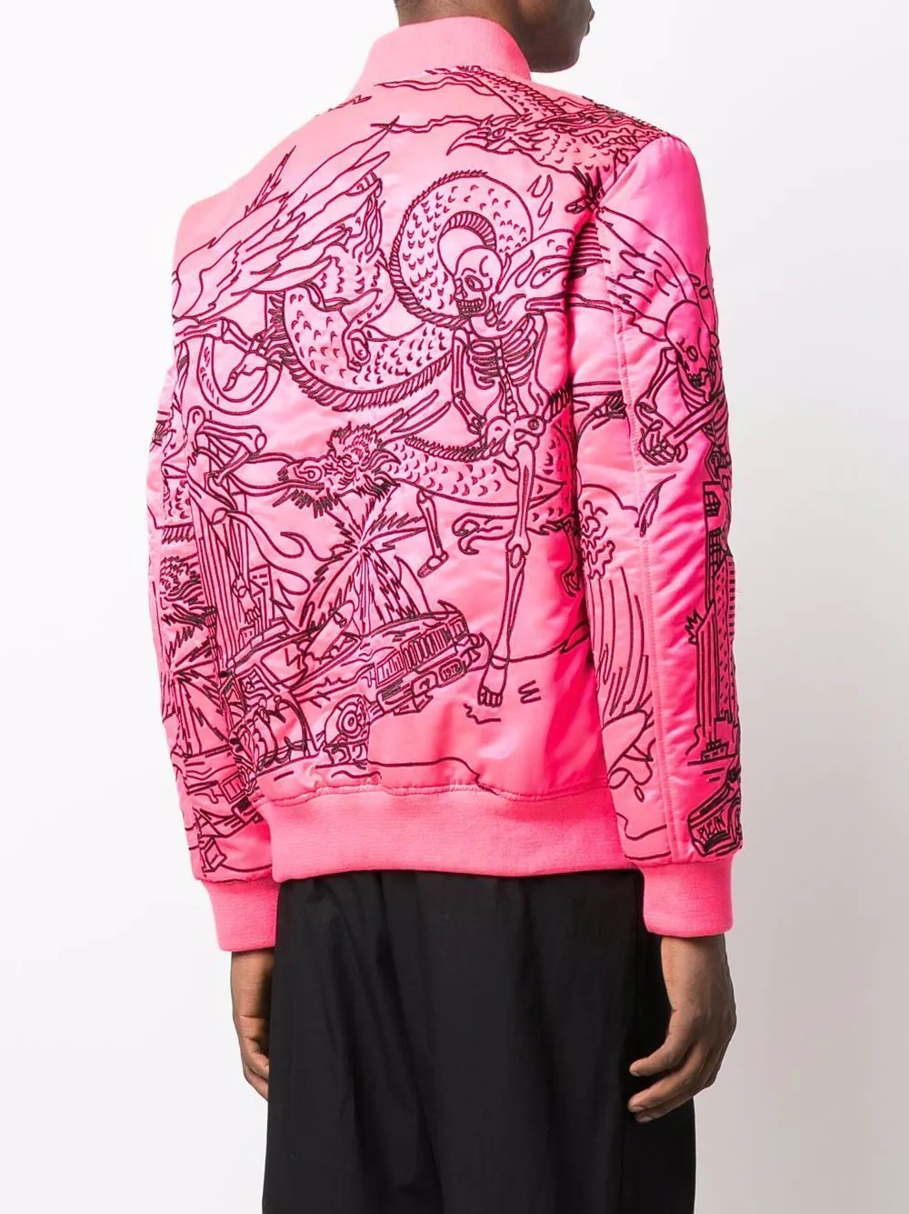 tattoo-motif embroidered bomber jacket - 4