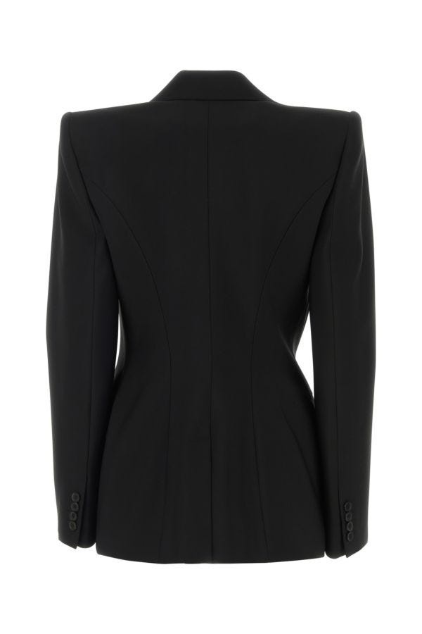 ジャケット alexander mcqueen SS23 Black wool blazer (745244QJACX 1000) Alexander McQueen Alexander Mcqueen Woman Black Wool Blazer