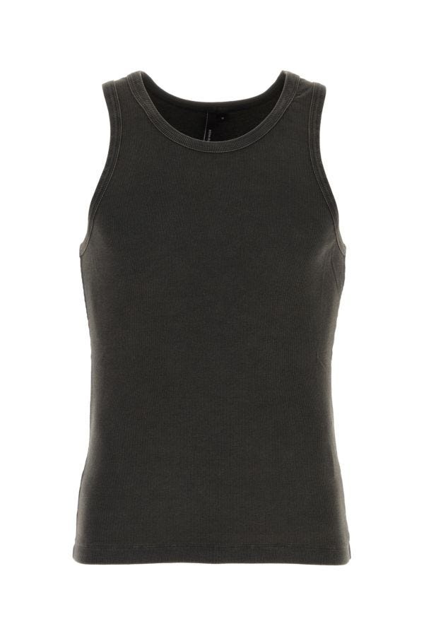 Charcoal stretch cotton tank top - 1