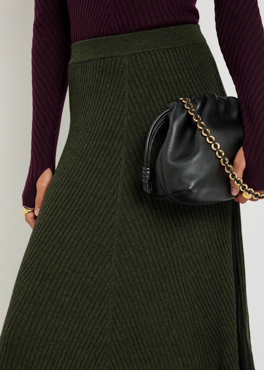 Victoria Beckham Ribbed Merino Wool Midi Skirt - 5