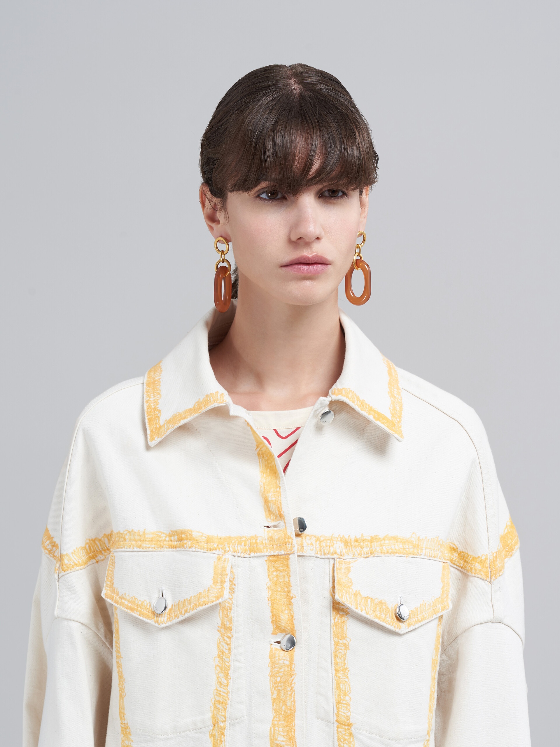 BEIGE DENIM JACKET - 4