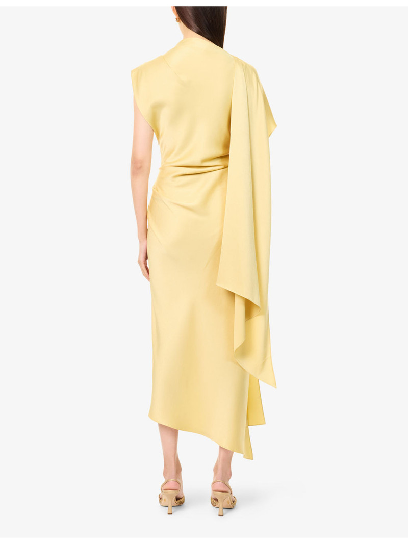 Lunessa Draped Satin Midi Dress 4