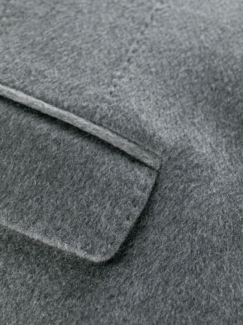 single-breasted layered coat - 7