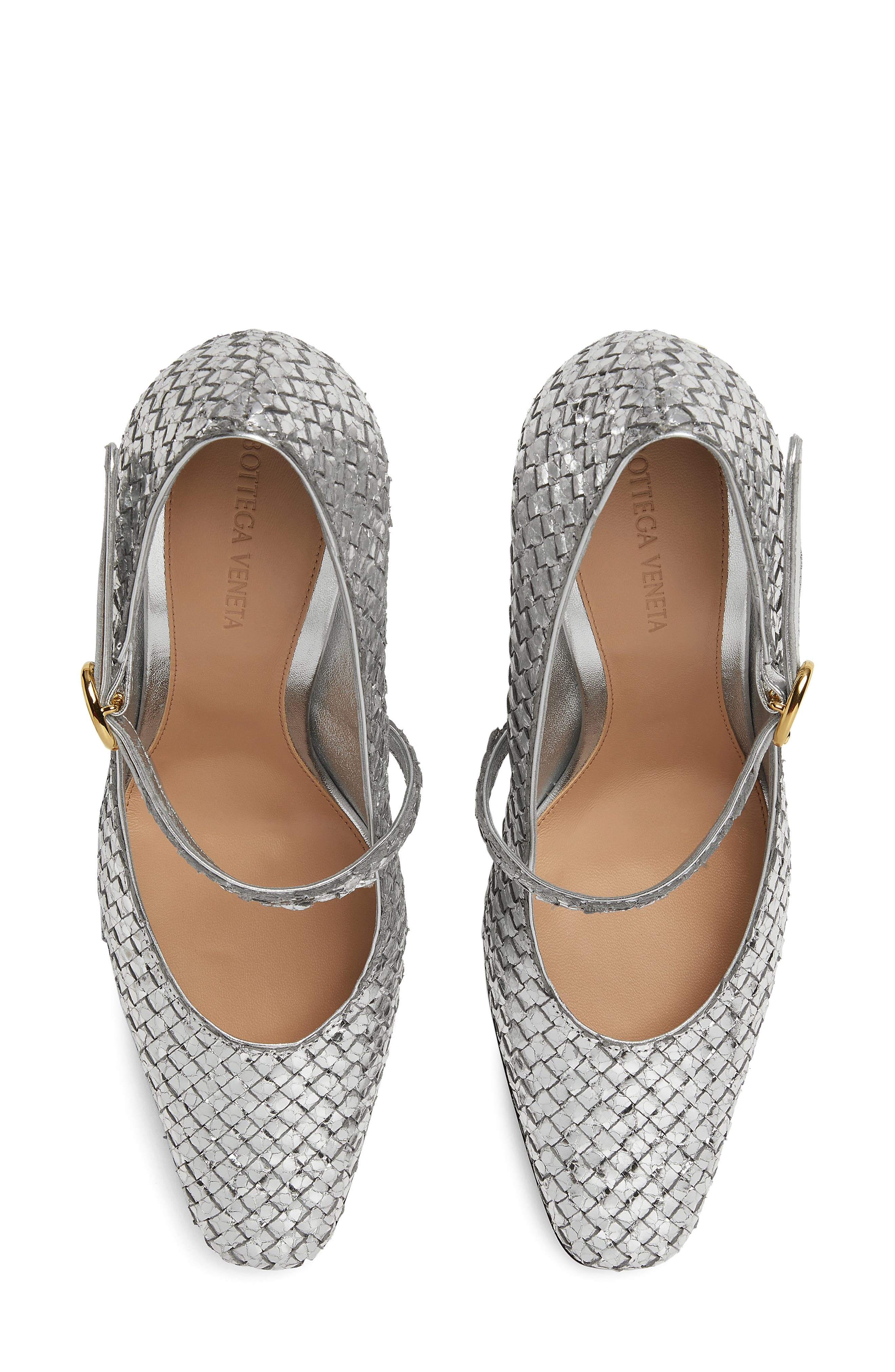 Bottega Veneta Step Intrecciato Mary Jane Pump in 1414 Silver at Nordstrom - 3