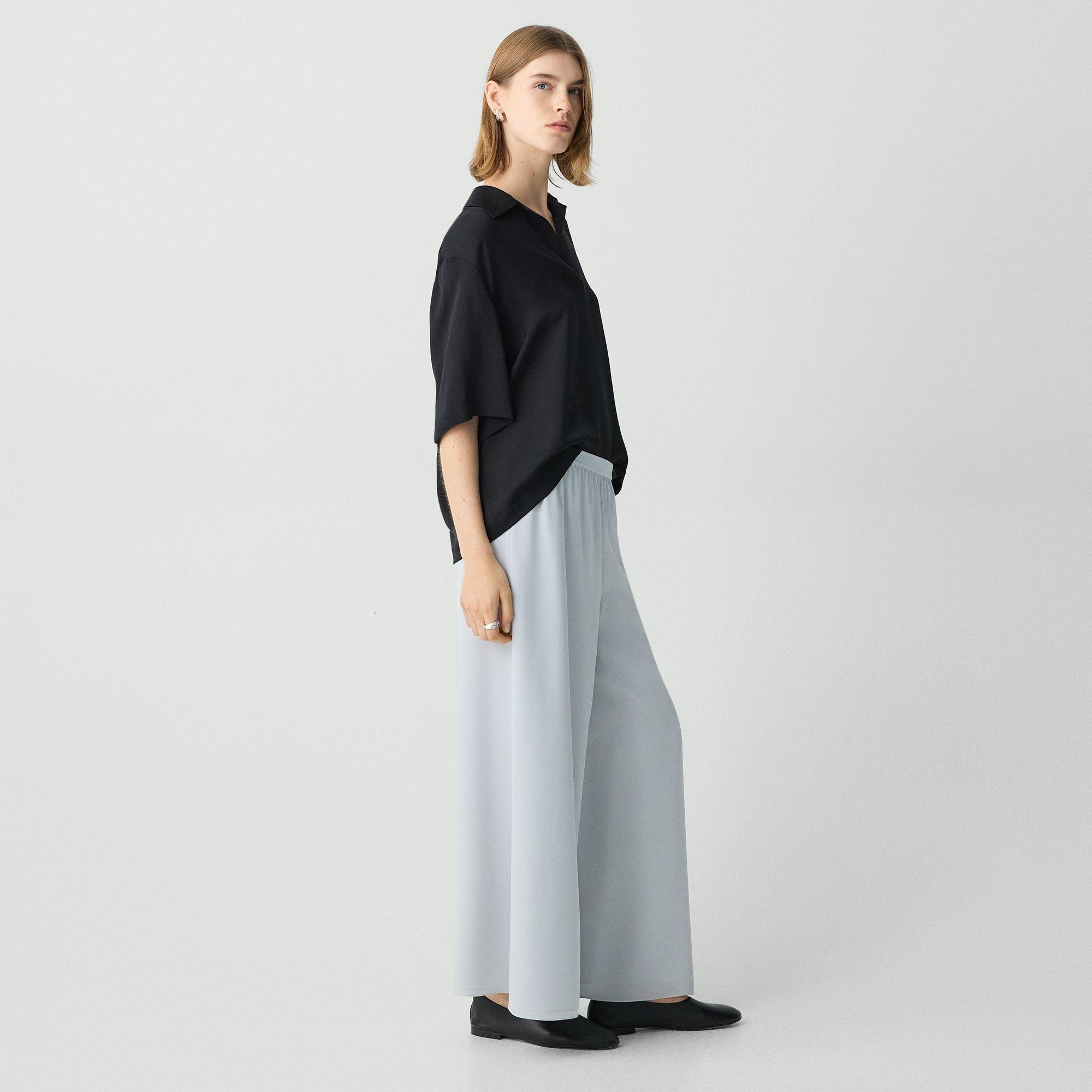 Wide-Leg Pant in Silk Georgette - 3