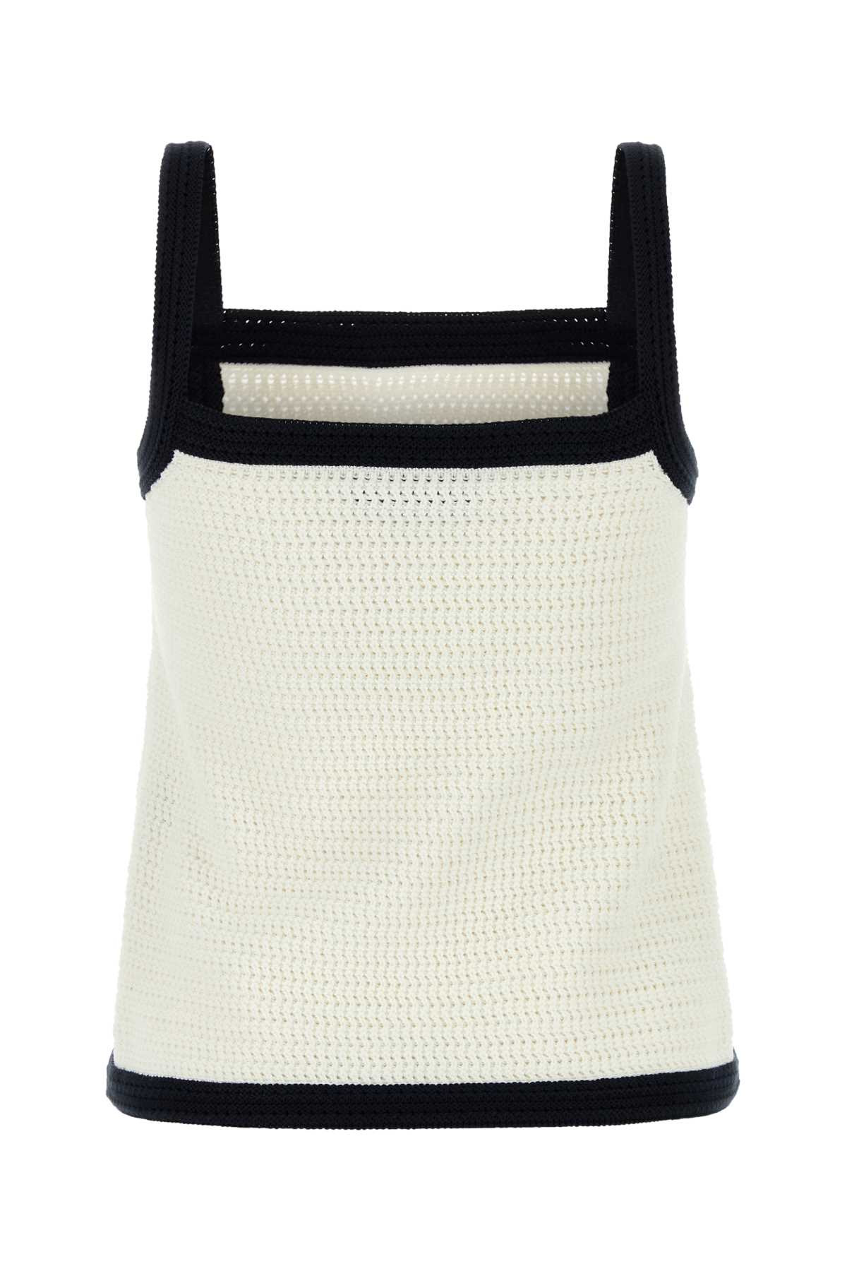 Gucci Women White Stretch Crochet Tank Top - 2