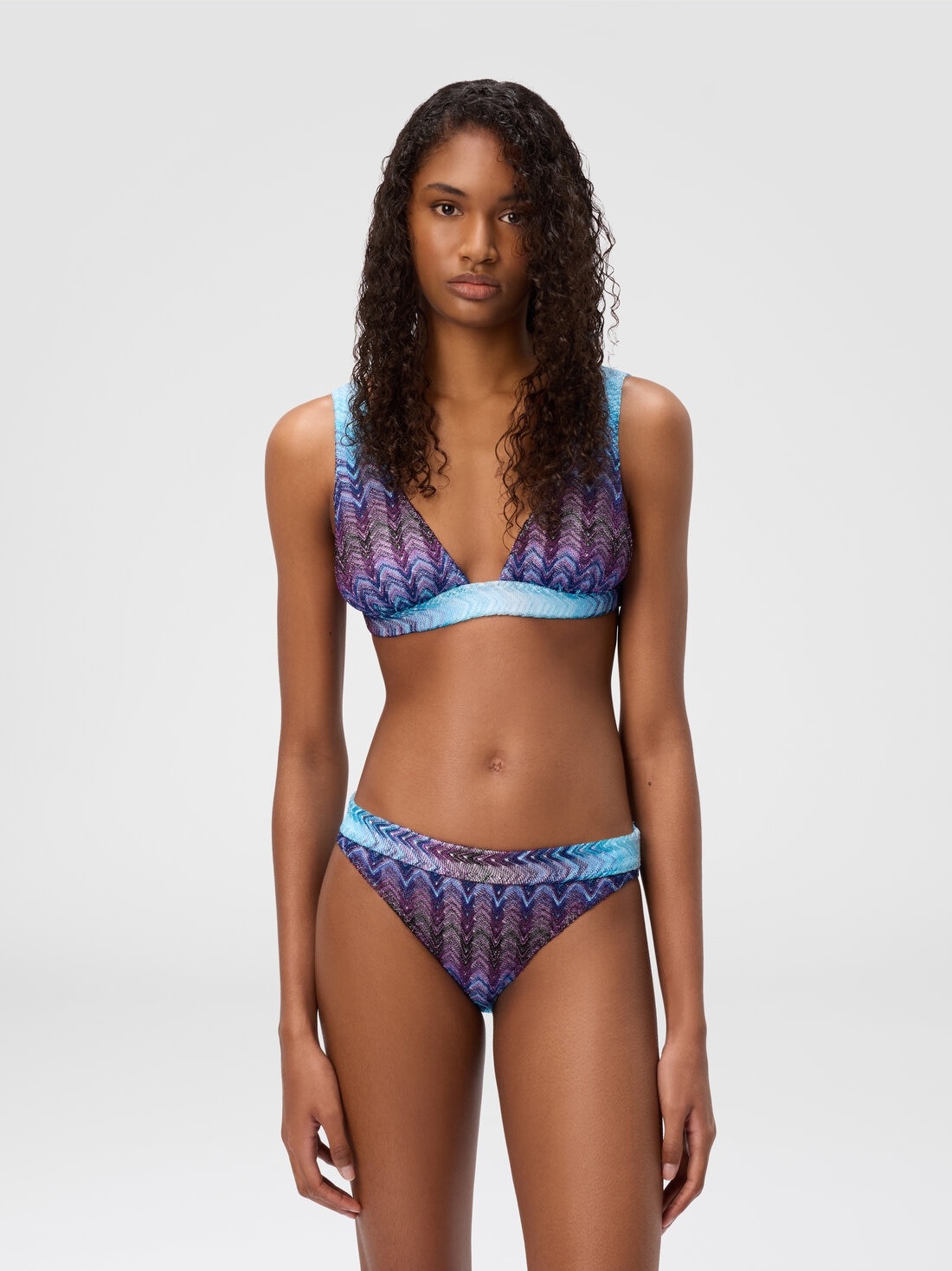 Zig zag pattern bralette bikini - 2