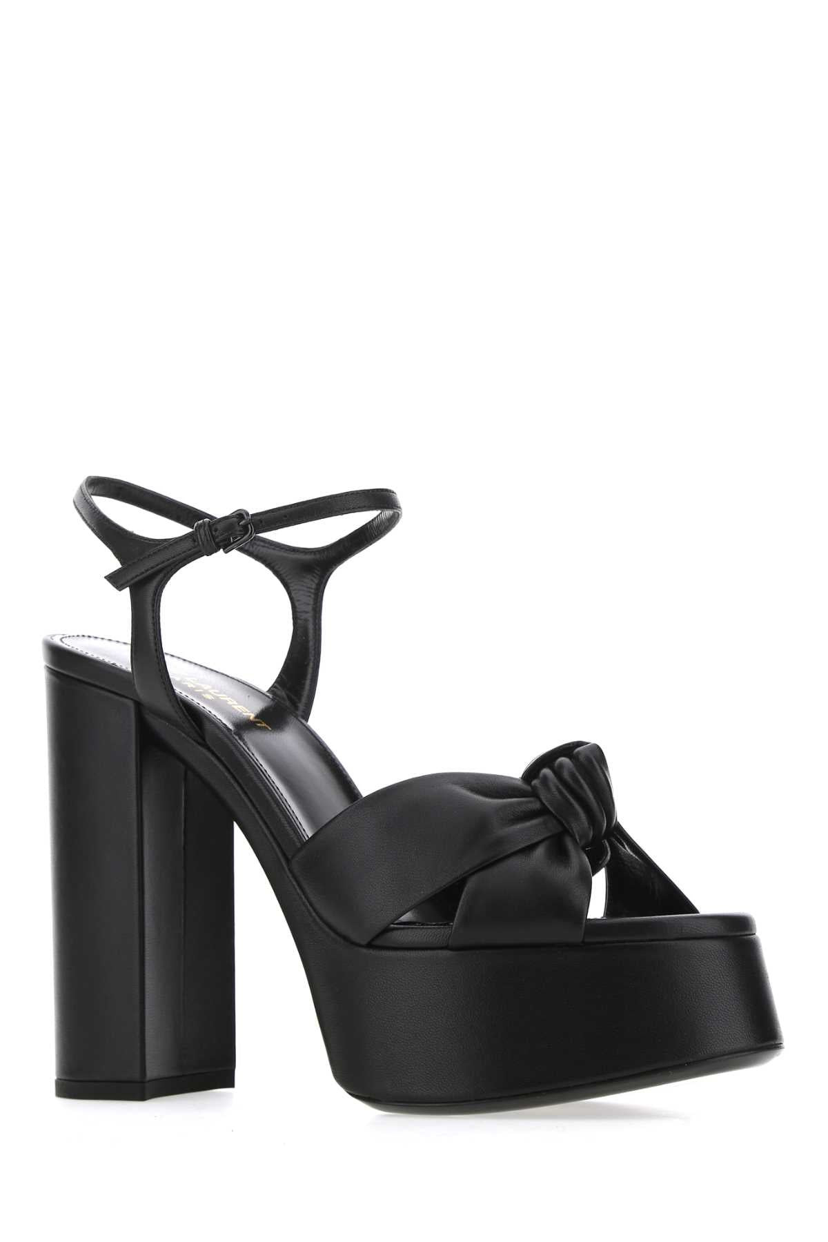 Saint Laurent Women Black Leather Bianca 85 Sandals - 2