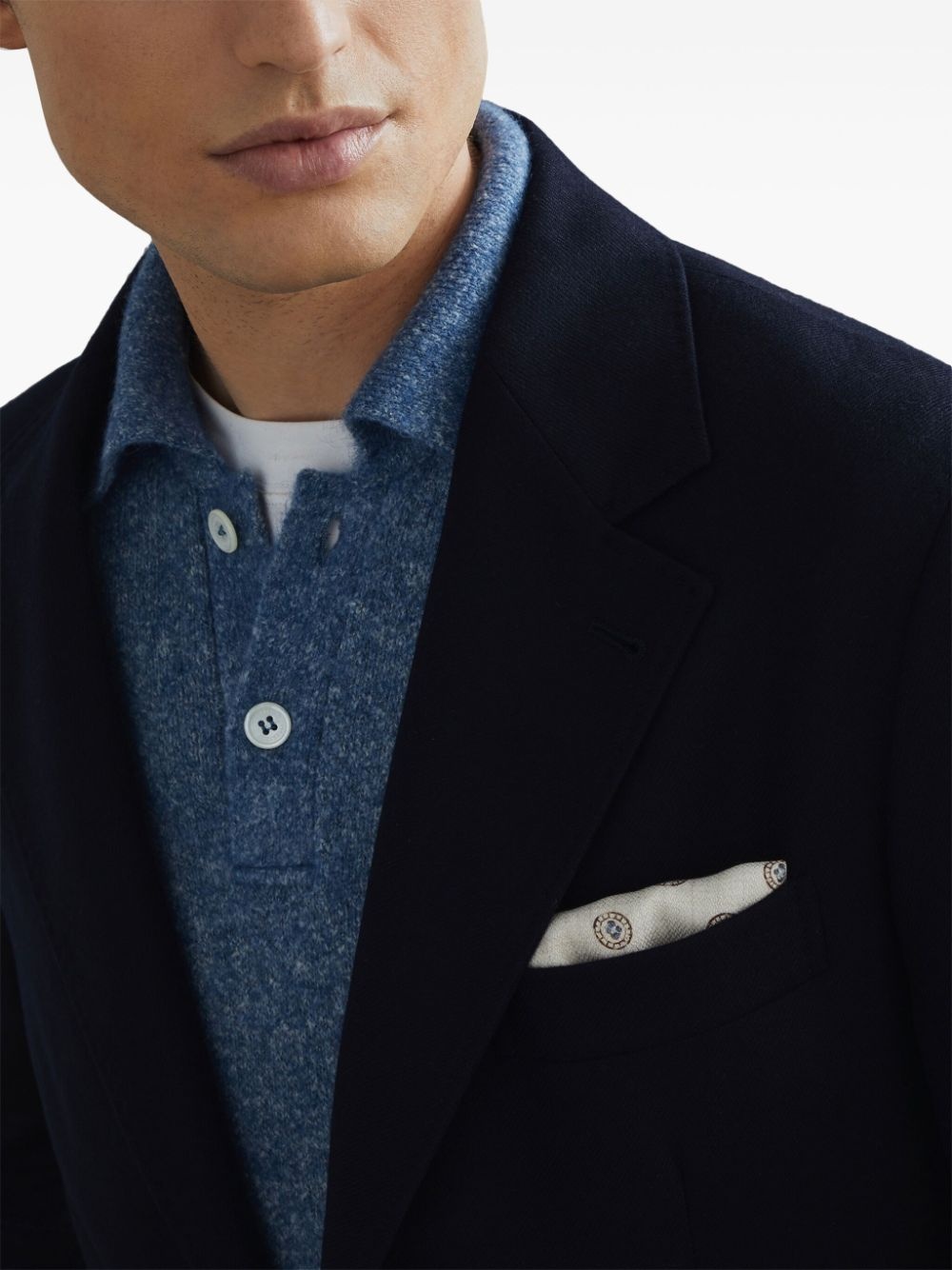 single-breasted cashmere blazer - 3