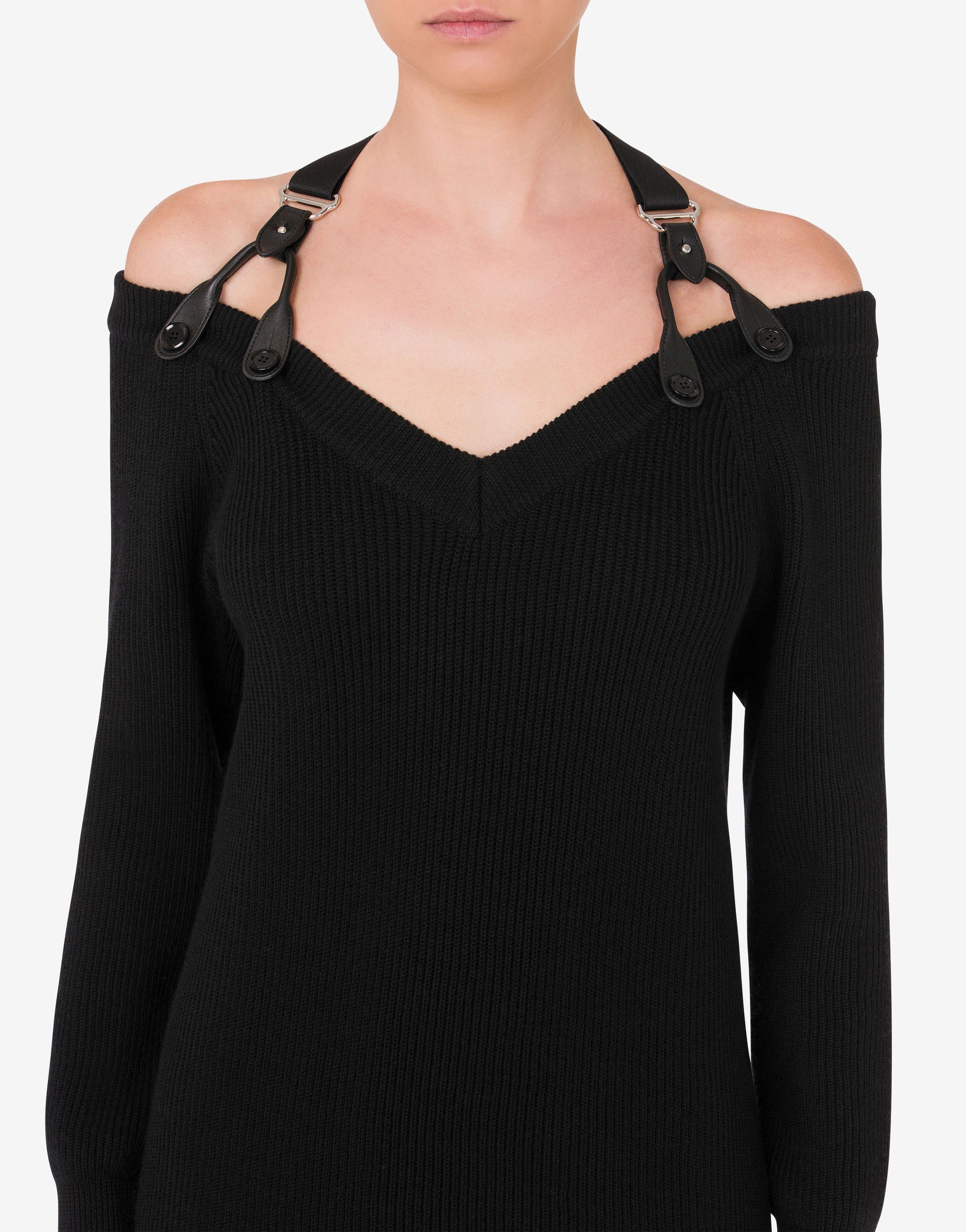 WOOL DRESS WITH STRAPS - 4