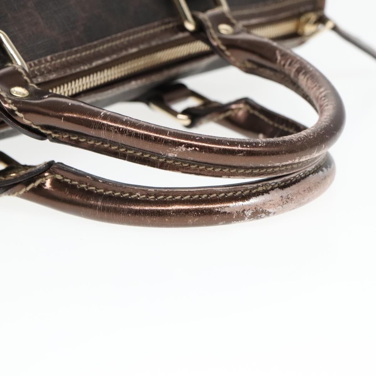 GUCCI GG Canvas Hand Bag Brown Gold - 7