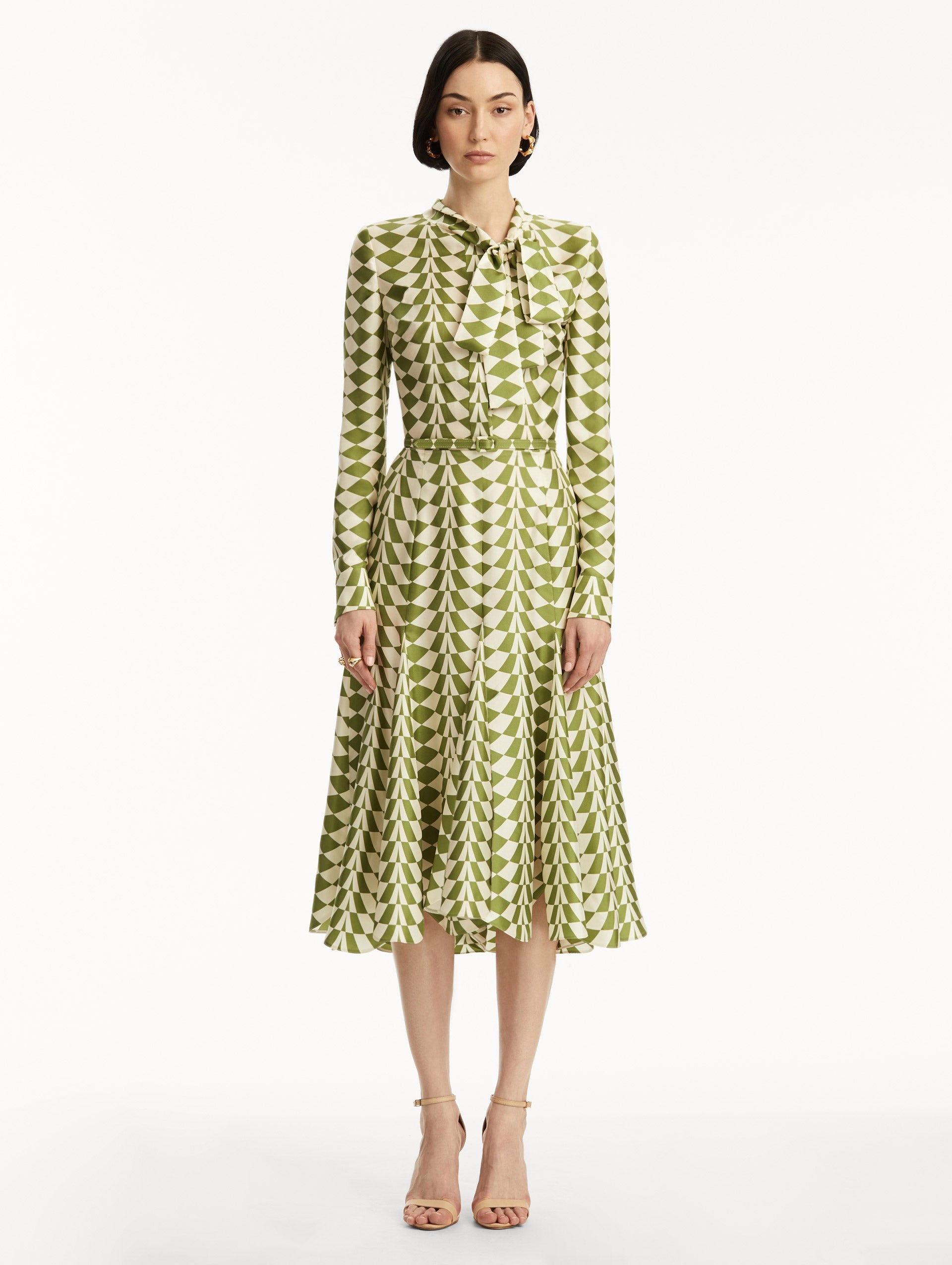 GEO SILK TWILL SHIRT DRESS - 2
