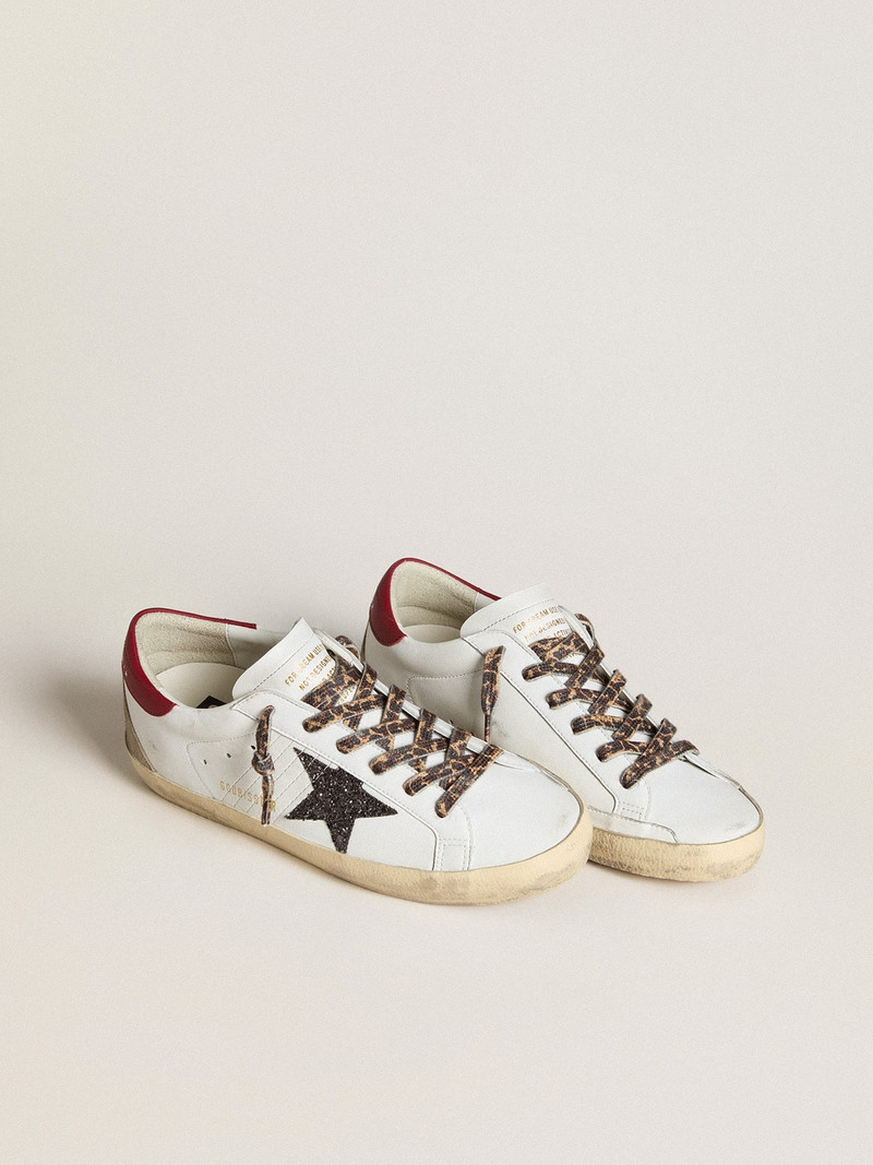 Golden Goose Super-Star in nappa with glitter star and red nappa heel tab outlook