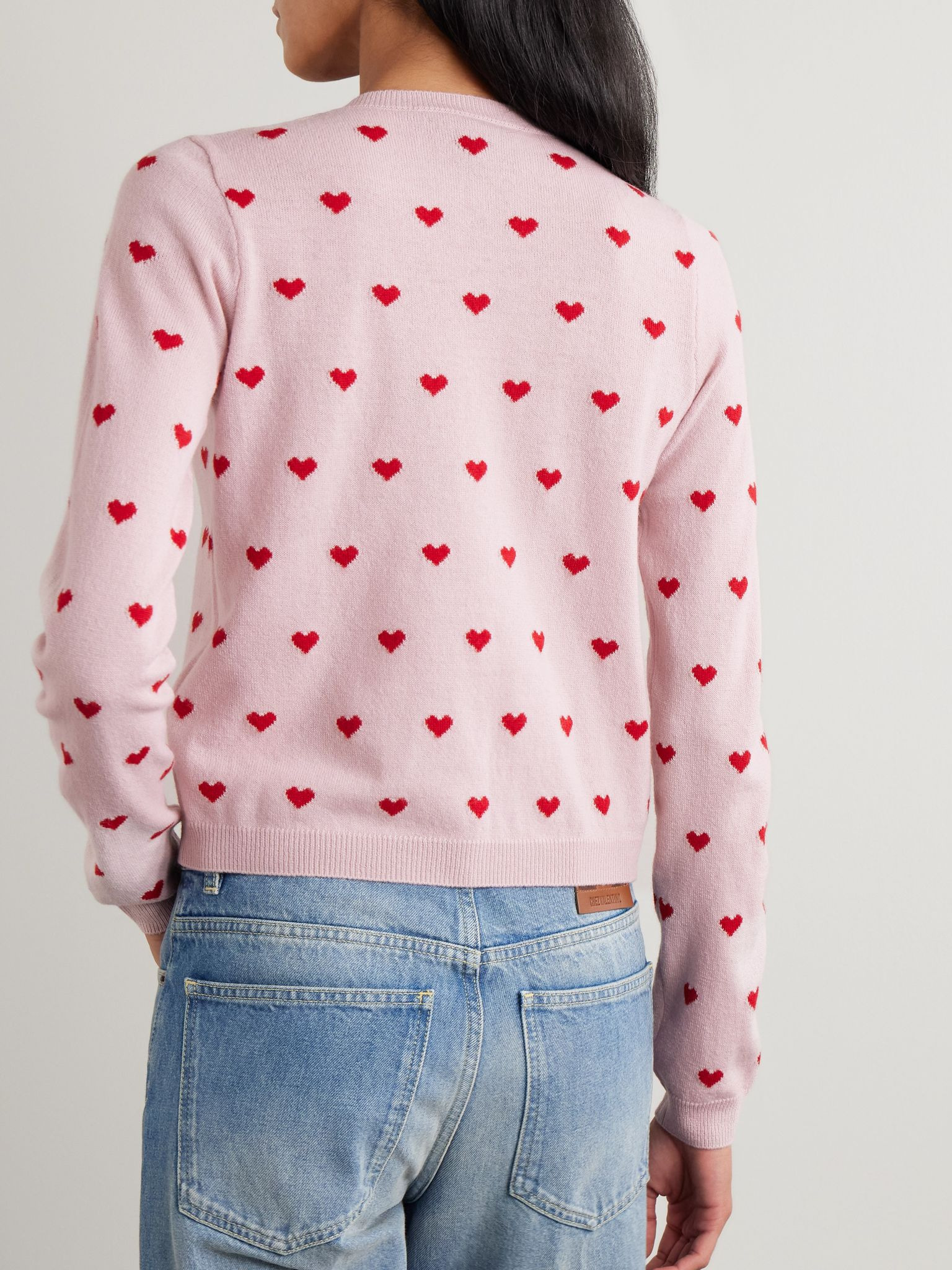 Intarsia wool cardigan Pink - 3