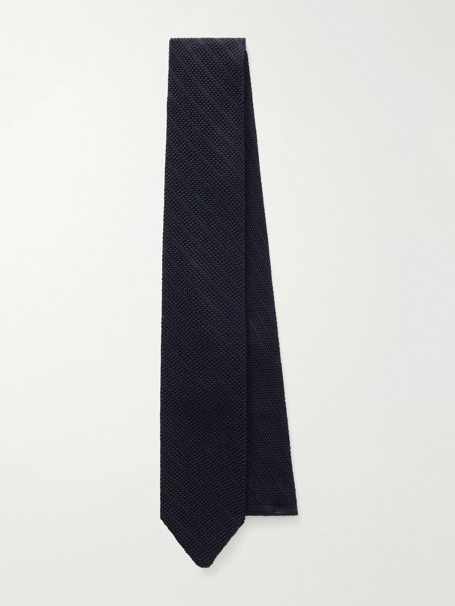 6 cm Silk-Herringbone Tie Navy - 1