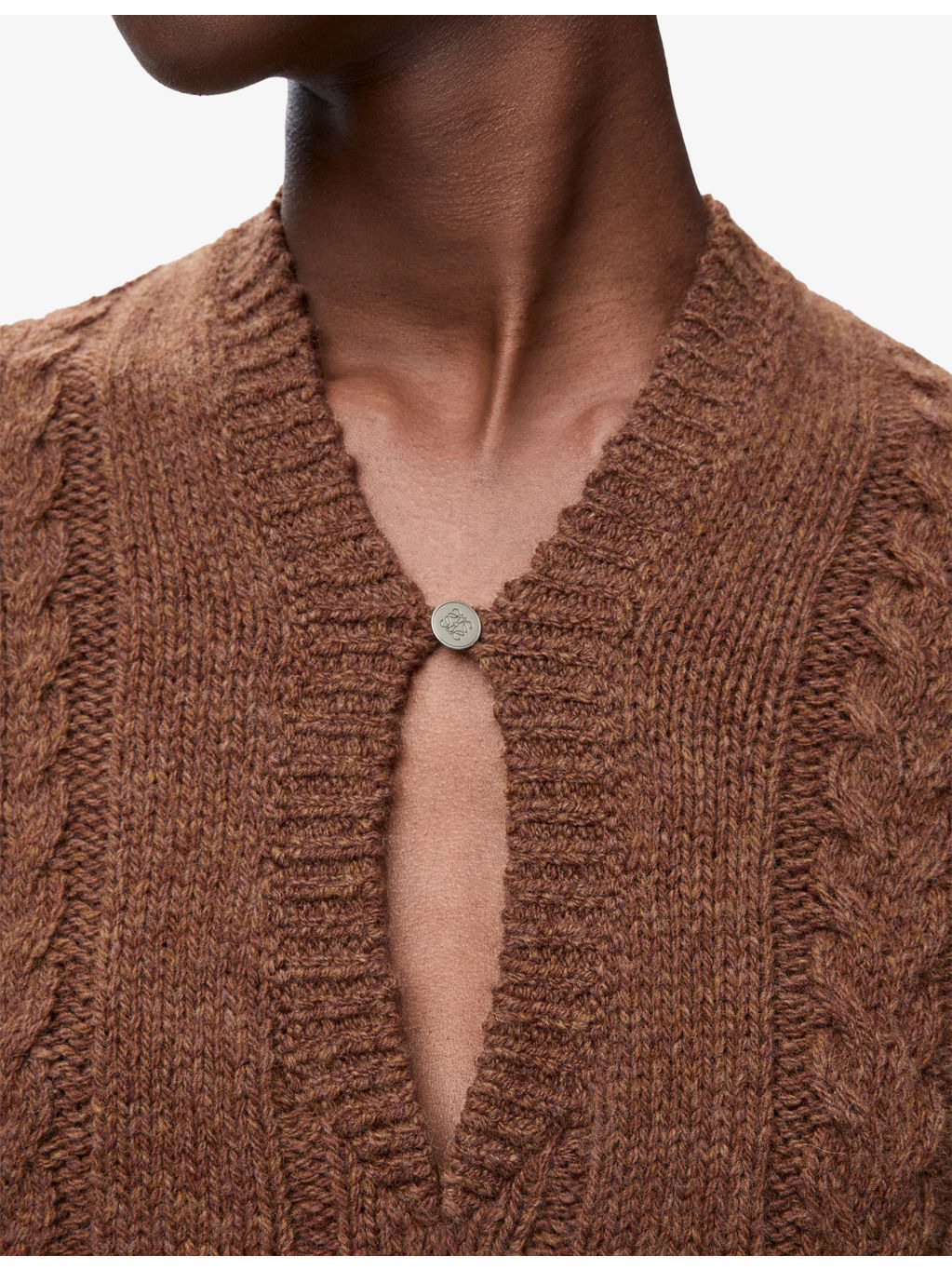 Keyhole Cable-Knit Wool Jumper - 5