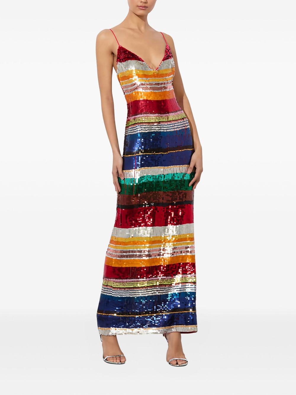 Artea sequin-striped maxi dress - 2
