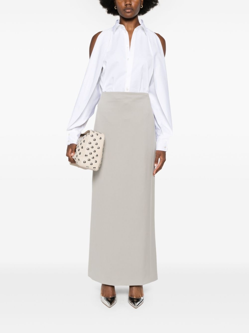 balloon-sleeve cotton shirt - 2