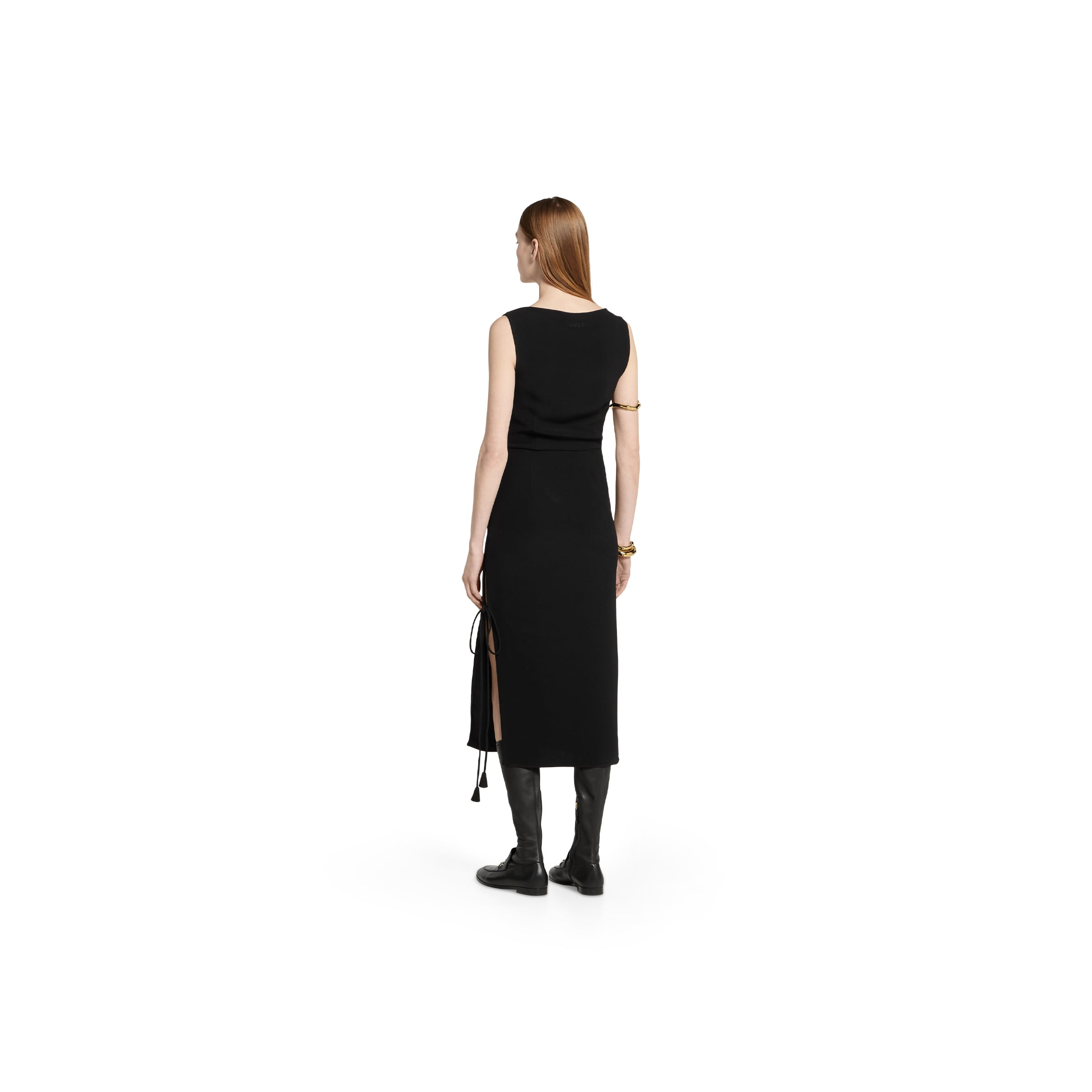 Silk crêpe dress with embroidery - 4