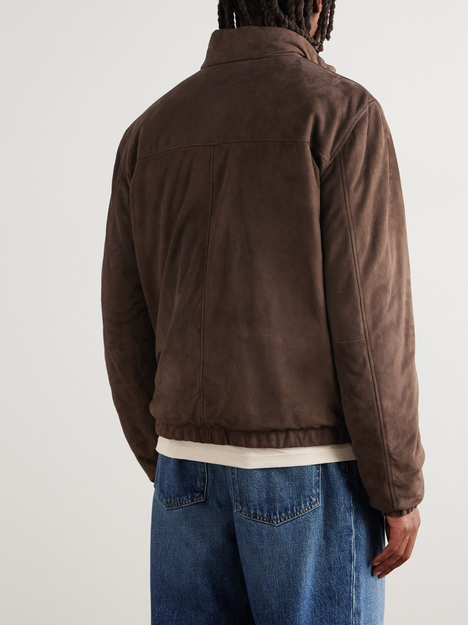Cernay Logo-Appliquéd Reversible Suede and Quilted Shell Down Jacket Dark brown - 4