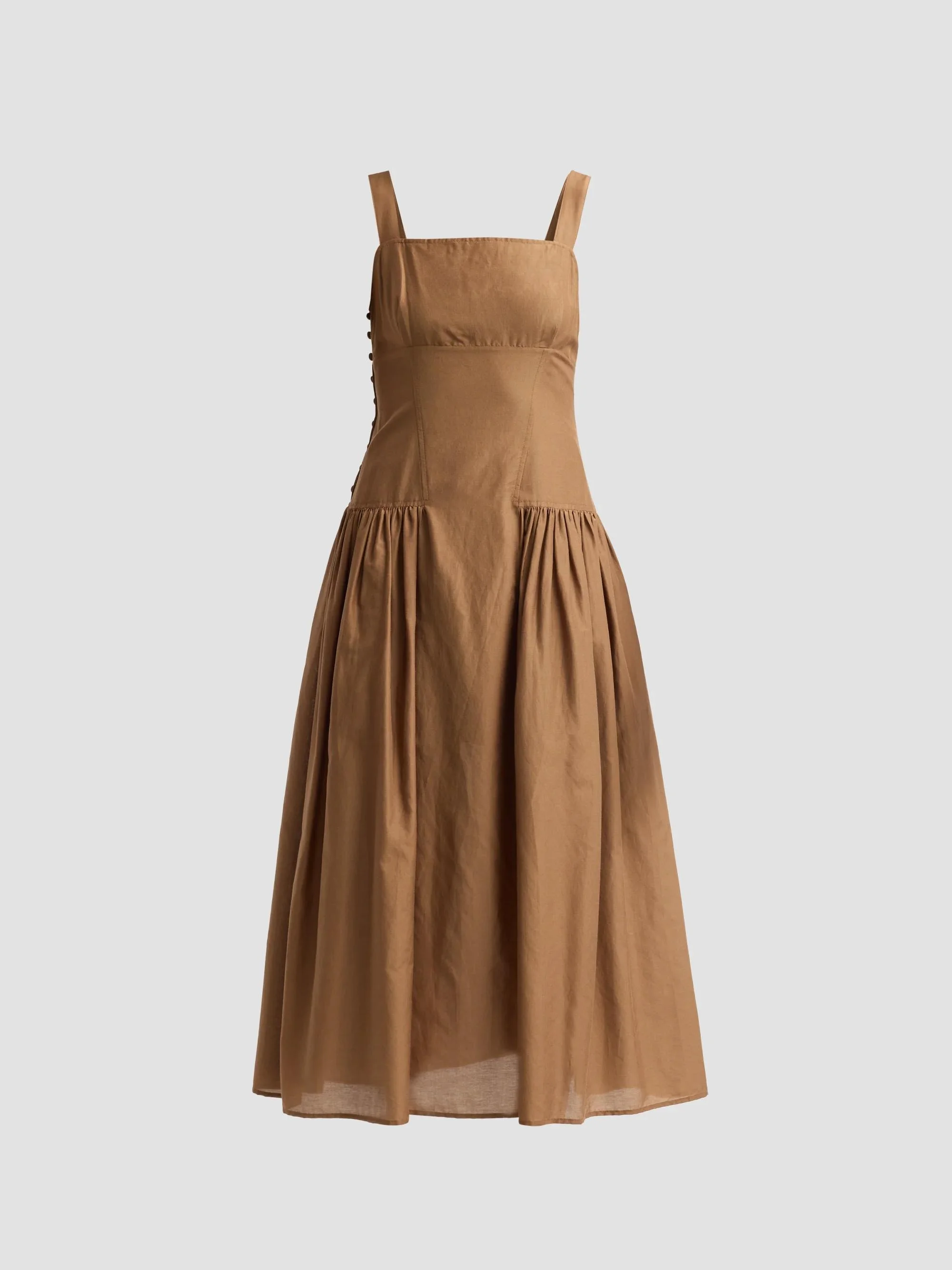Women's The Garden Basque-Waist Midi Dress - Moss - 1