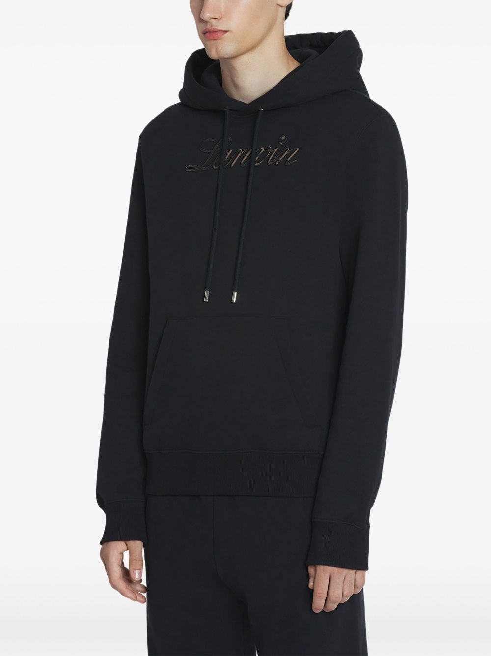 embroidered-logo hoodie - 3