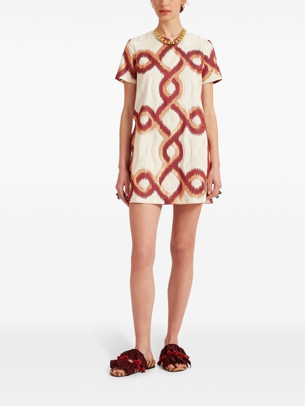 Mini Swing geometric-print short-sleeve dress - 2