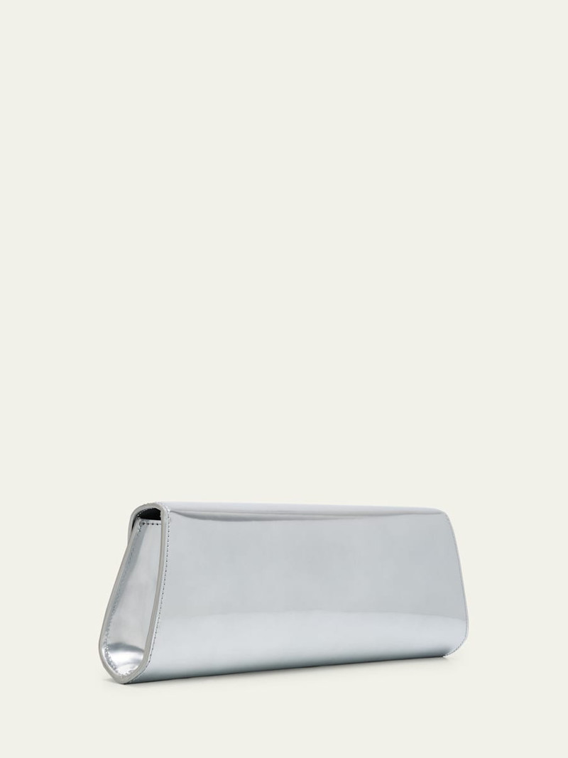 AKRIS Anouk Small Metallic Leather Clutch Bag outlook