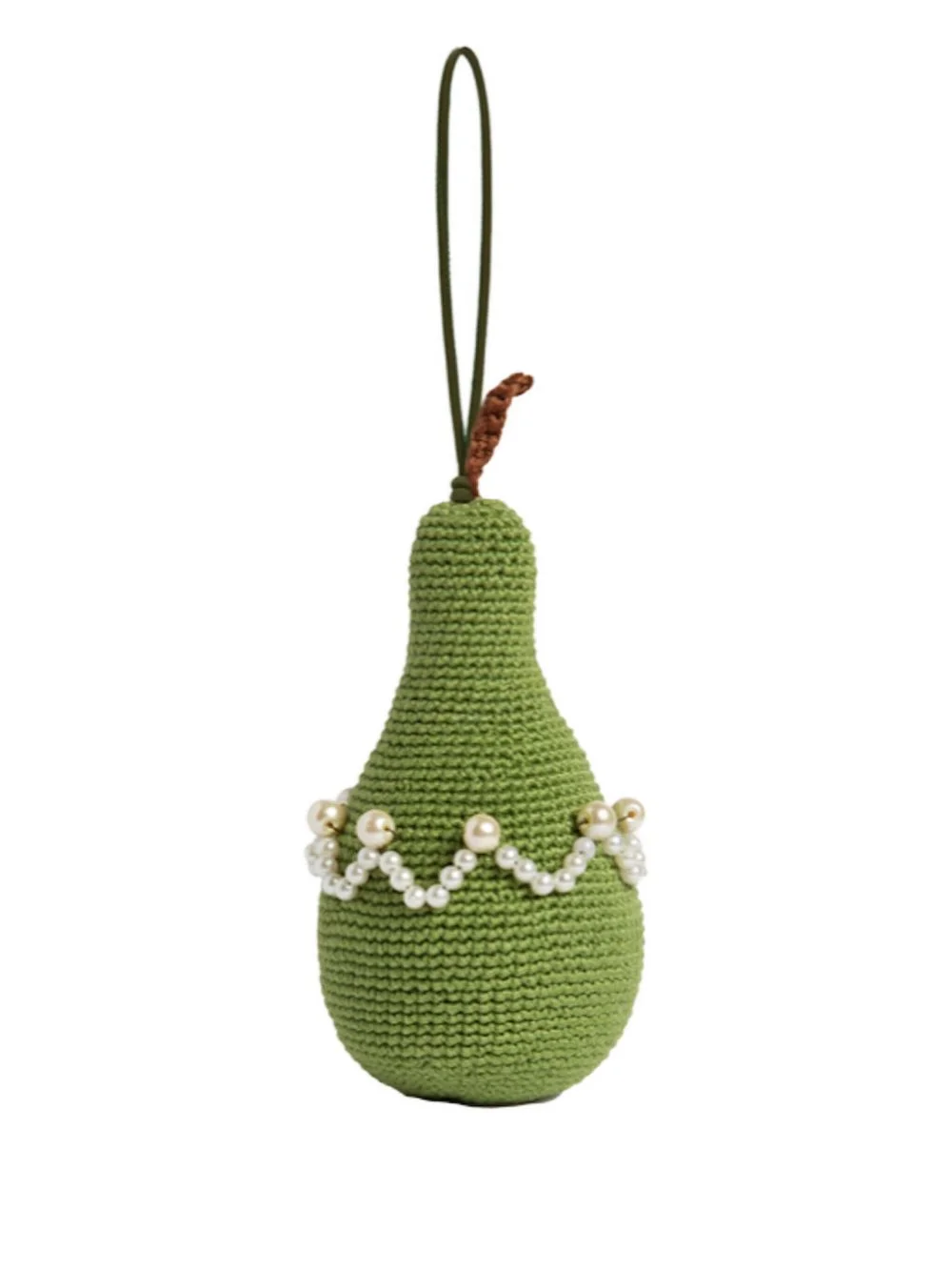 crochet pear bag charm - 1