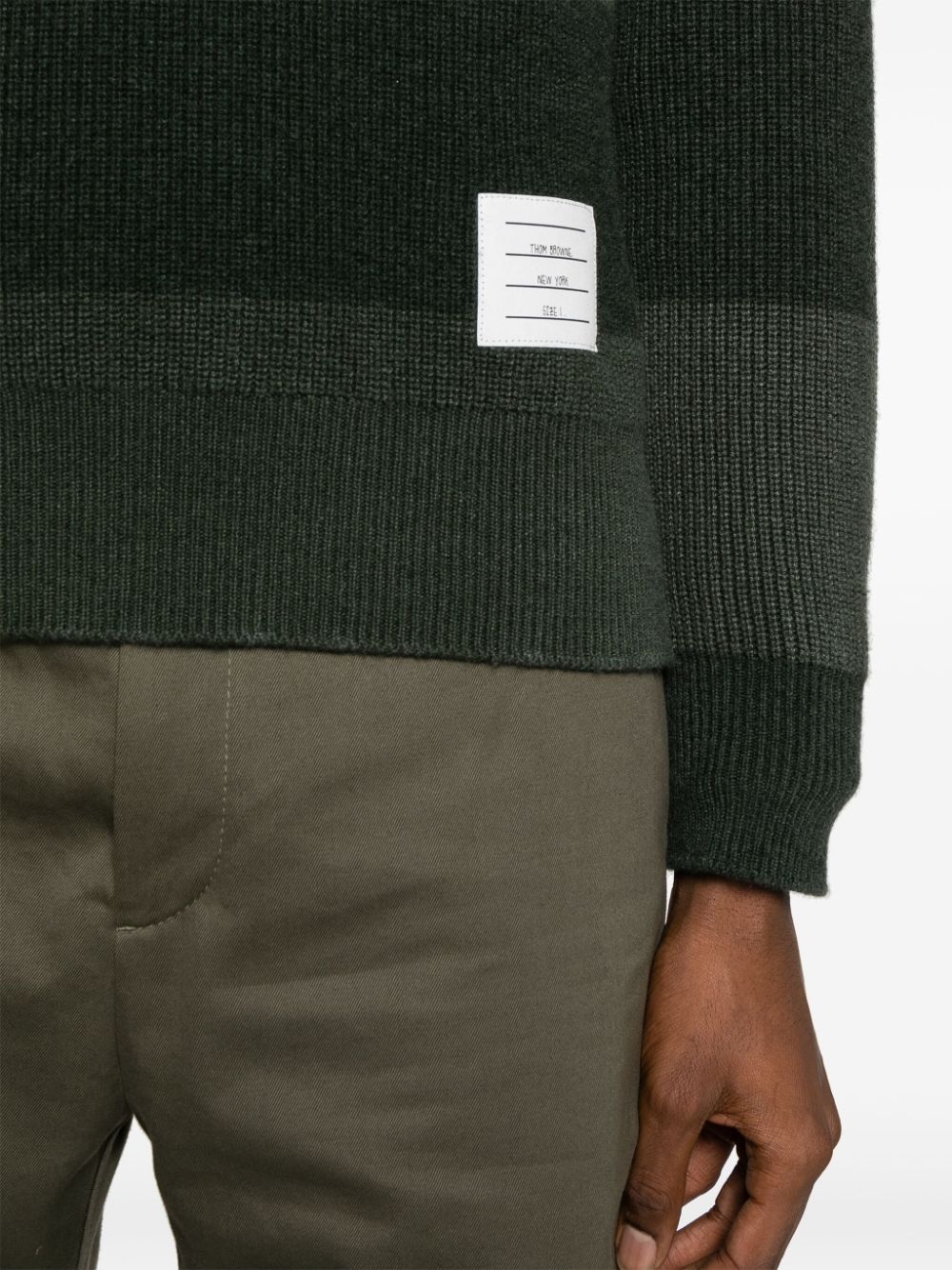 4-Bar striped cashmere hoodie - 5