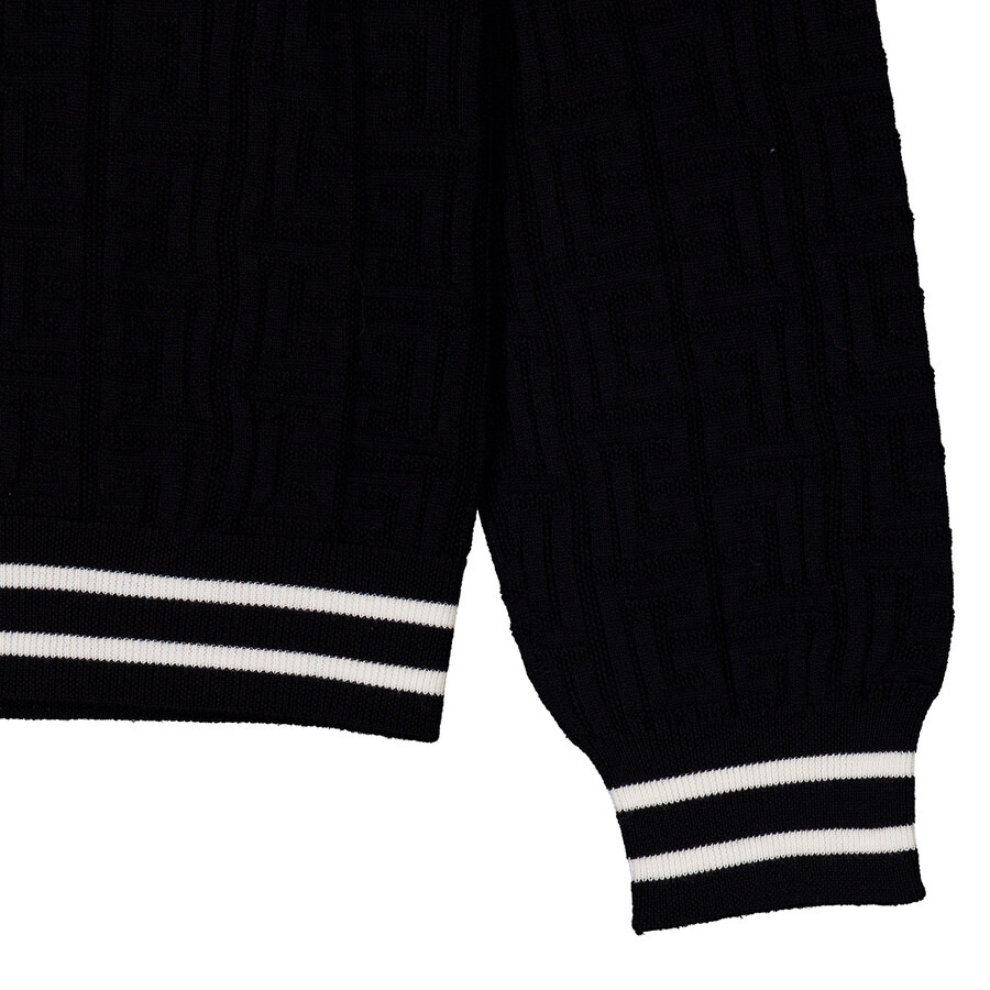 Balmain Patterned-Jacquard Merino Jumper - 2
