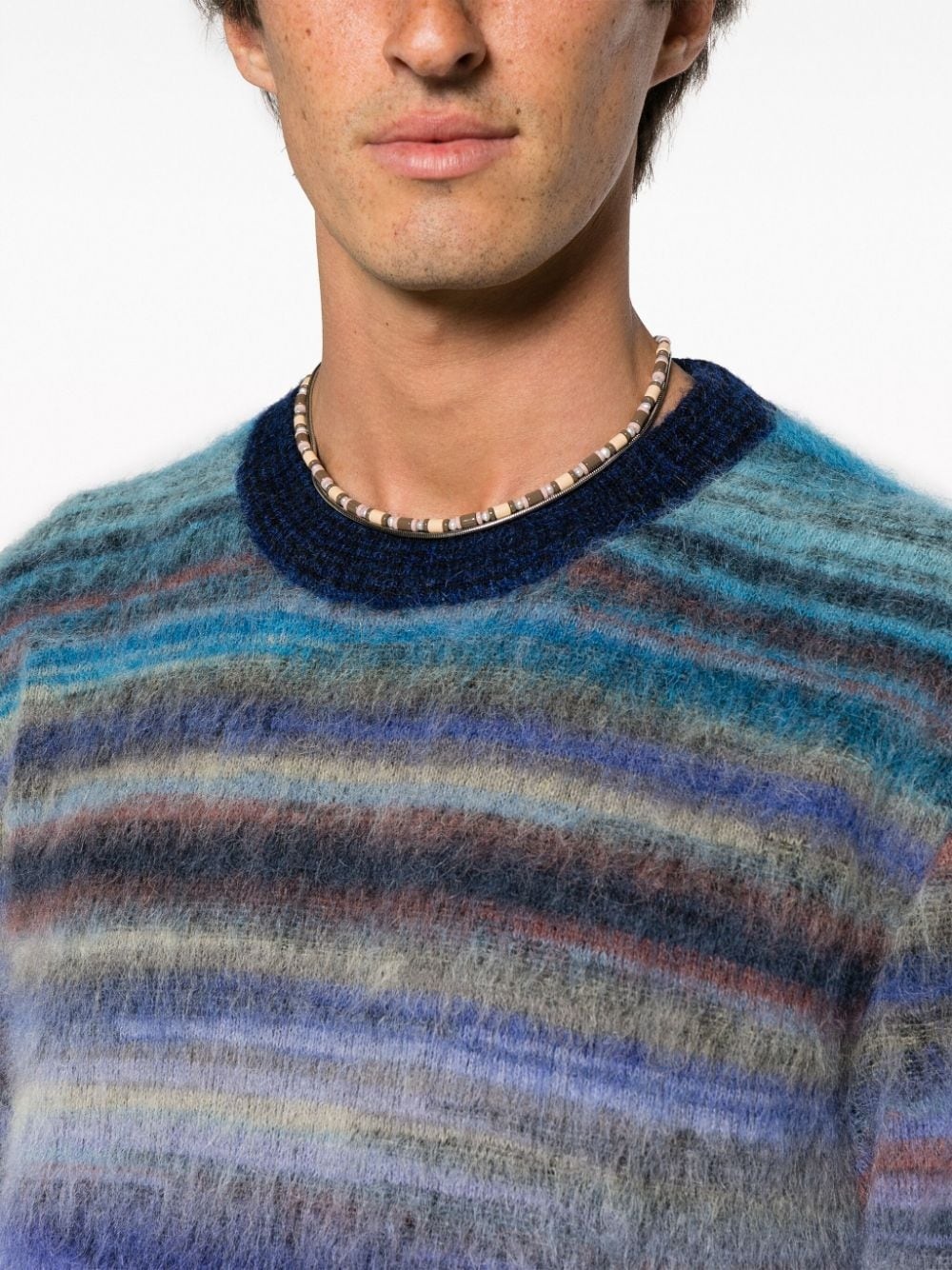 striped crew-neck jumper - 5