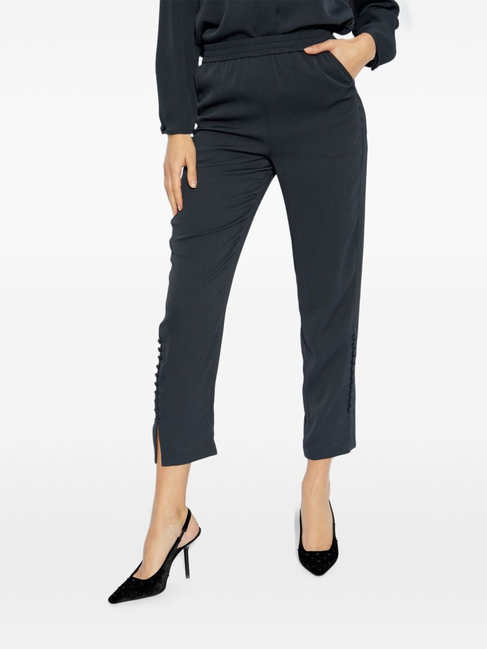 elasticated tapered trousers - 3