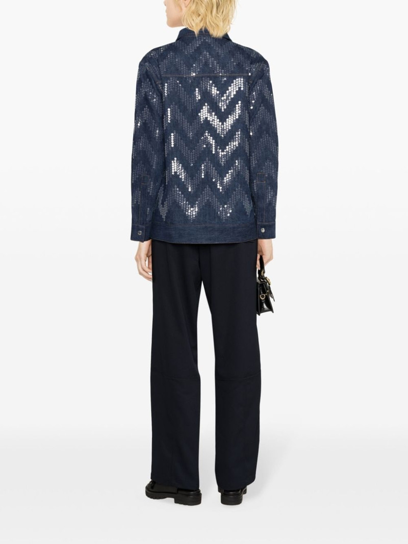 sequin-embellished denim jacket 4
