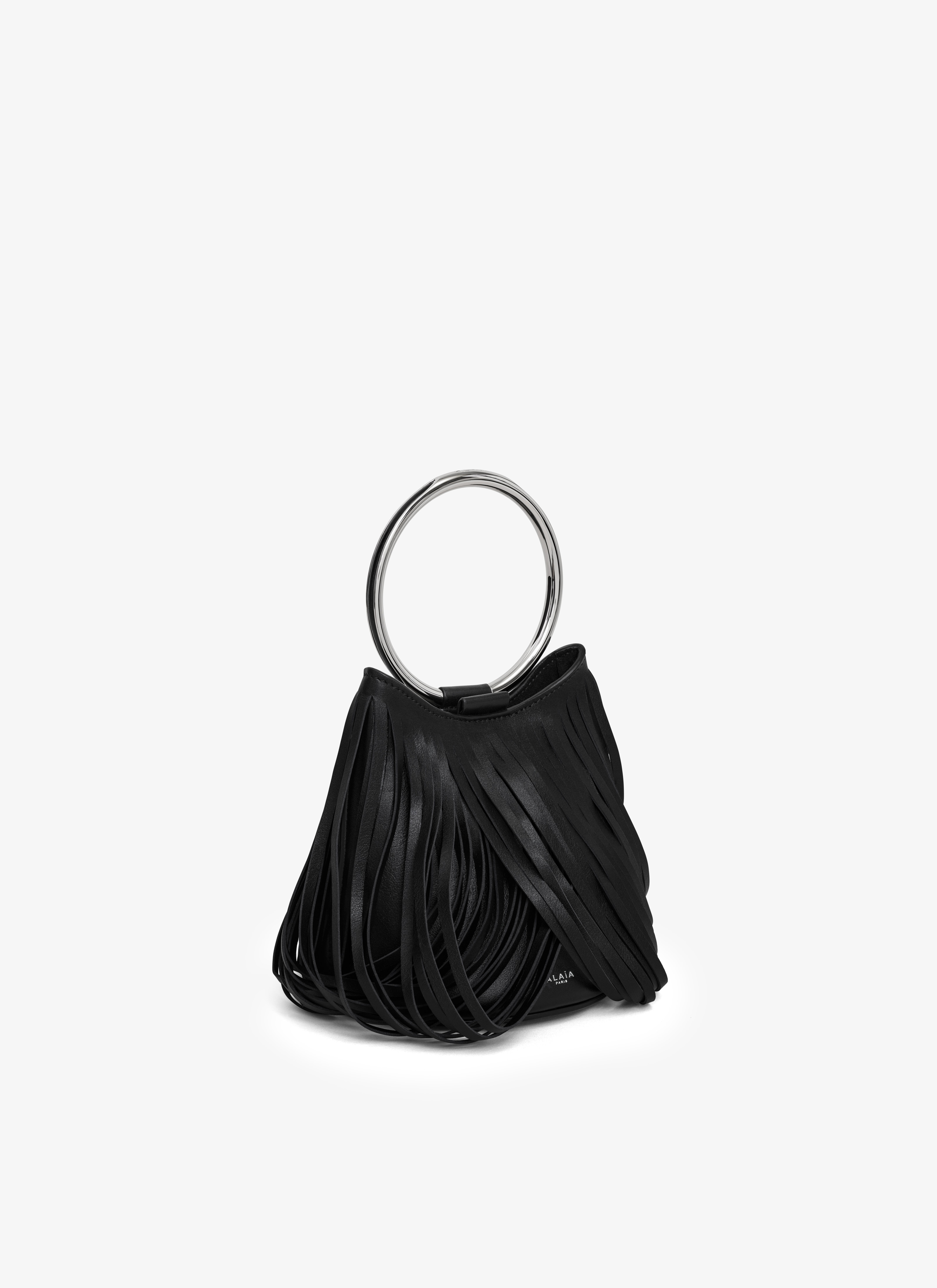 RING MINI BUCKET BAG IN FRINGED CALFSKIN - 2