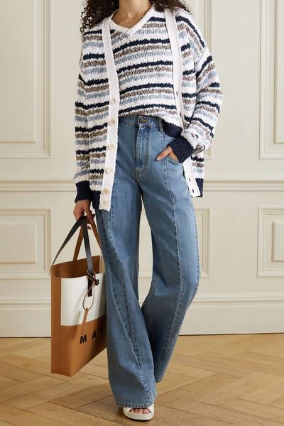 Marni Striped cotton cardigan outlook