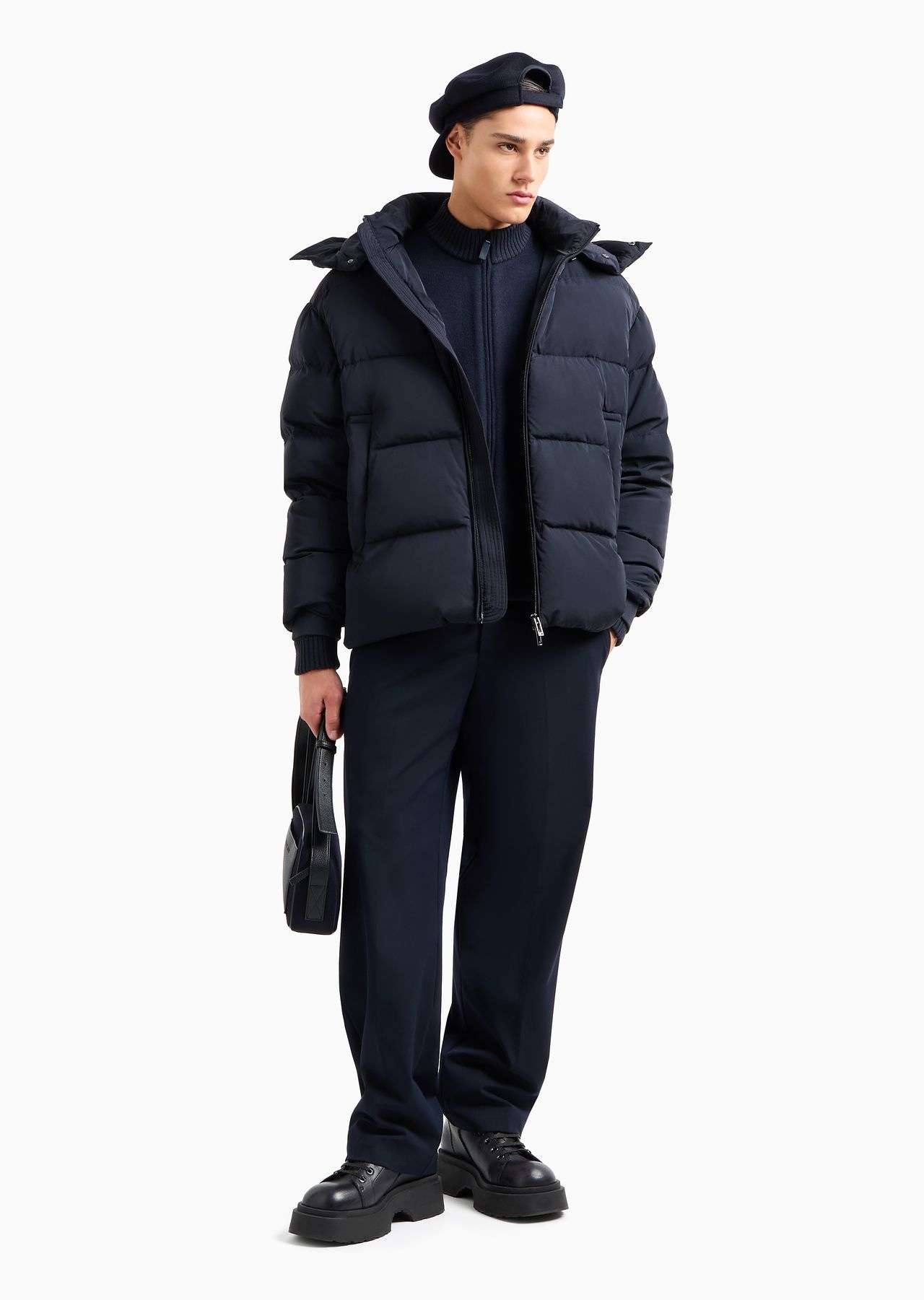 Full-zip water-repellent quilted ottoman nylon down jacket - 4