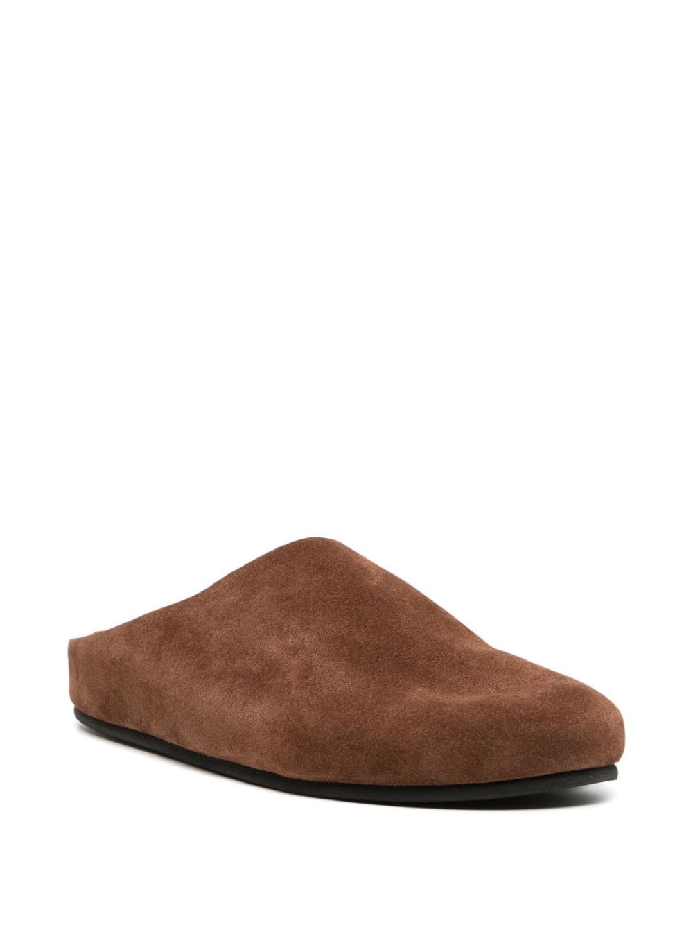 round-toe suede mules - 2