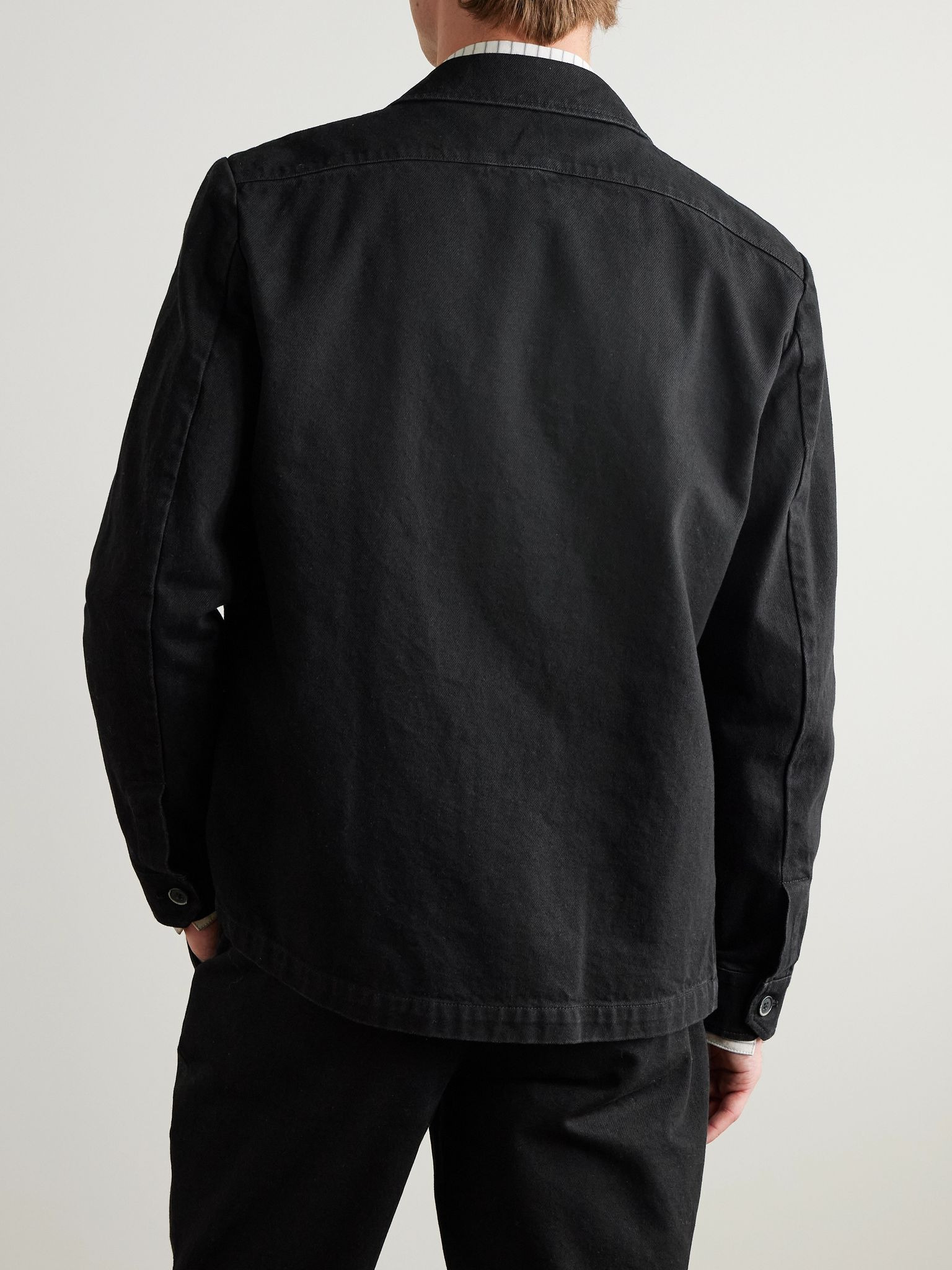 Capitan Washed Denim Overshirt Black - 3