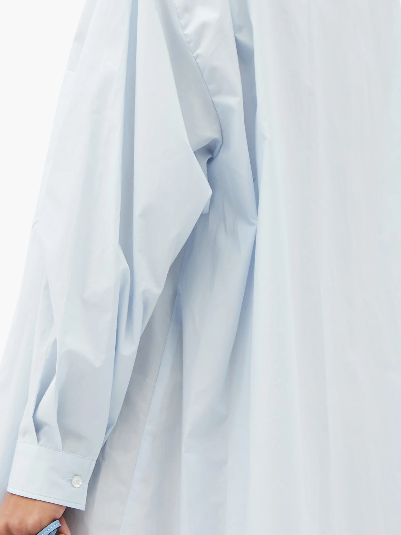 Oversized cotton-poplin shirt dress - 4