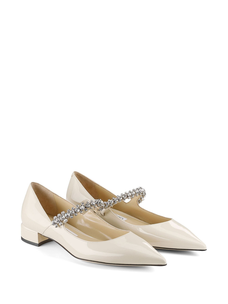JIMMY CHOO Bing crystal-strap ballerina shoes outlook
